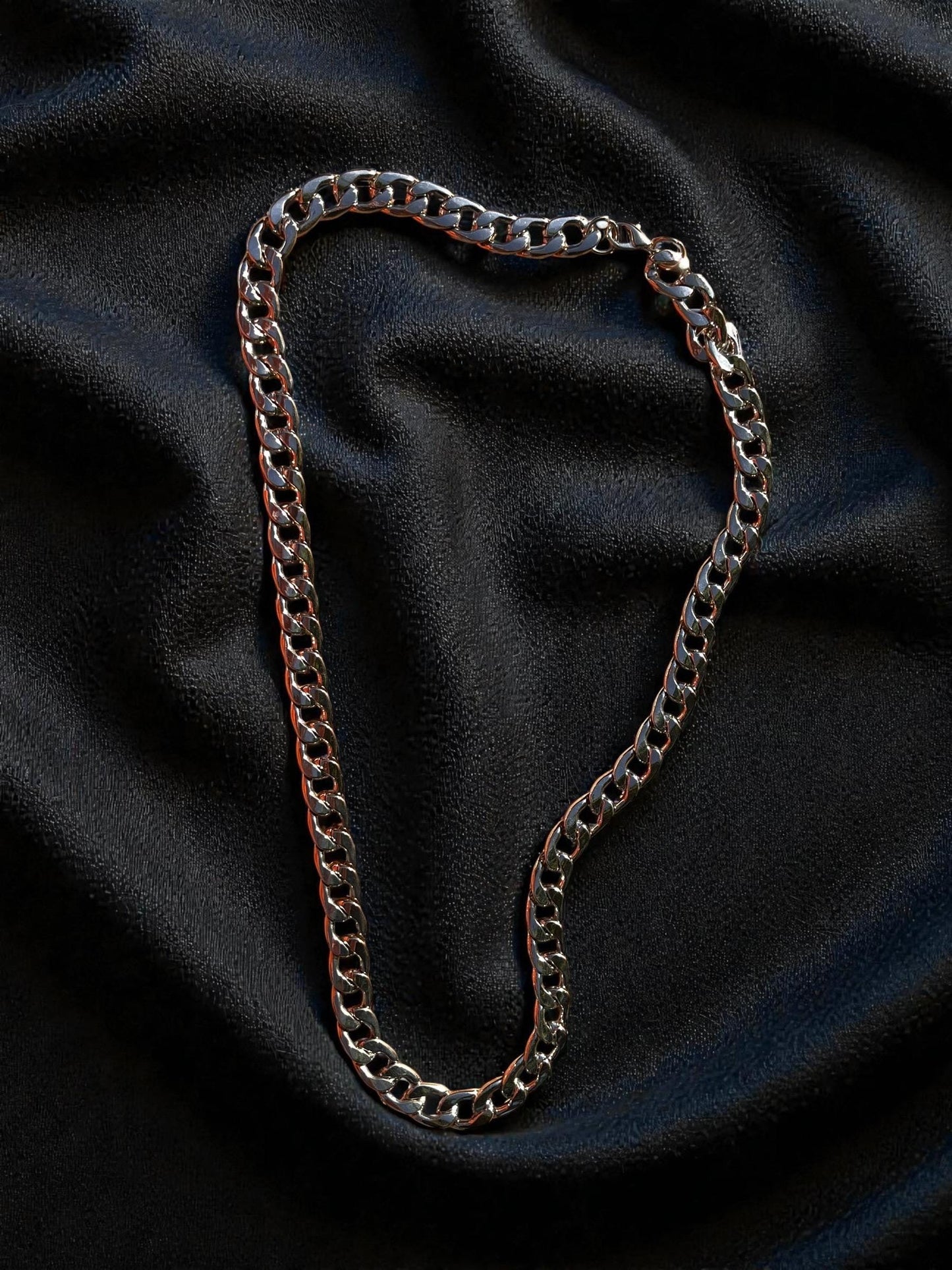 Silver Large Curb Chain Necklace | Chunky Silver Link Necklace | Unisex Statement Chain | Layering Necklace | Modern Cuban Style Jewelry