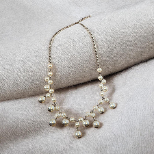 Crystal Pearl Statement Necklace | Bridal Wedding Jewelry, Classic Beaded Elegance