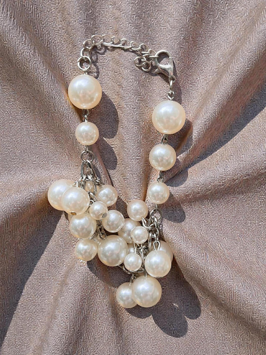 Crystal Pearl Statement Bracelet | Elegant Bridal Wedding Jewelry
