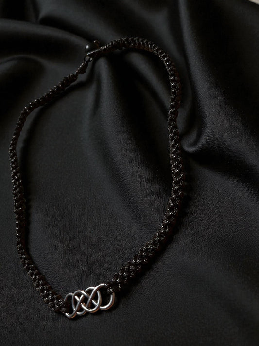 Celtic Knot Necklace for Men | Black Braided Cord Necklace | Minimalist Men’s Jewelry | Celtic Symbol Jewelry | Gift for Him