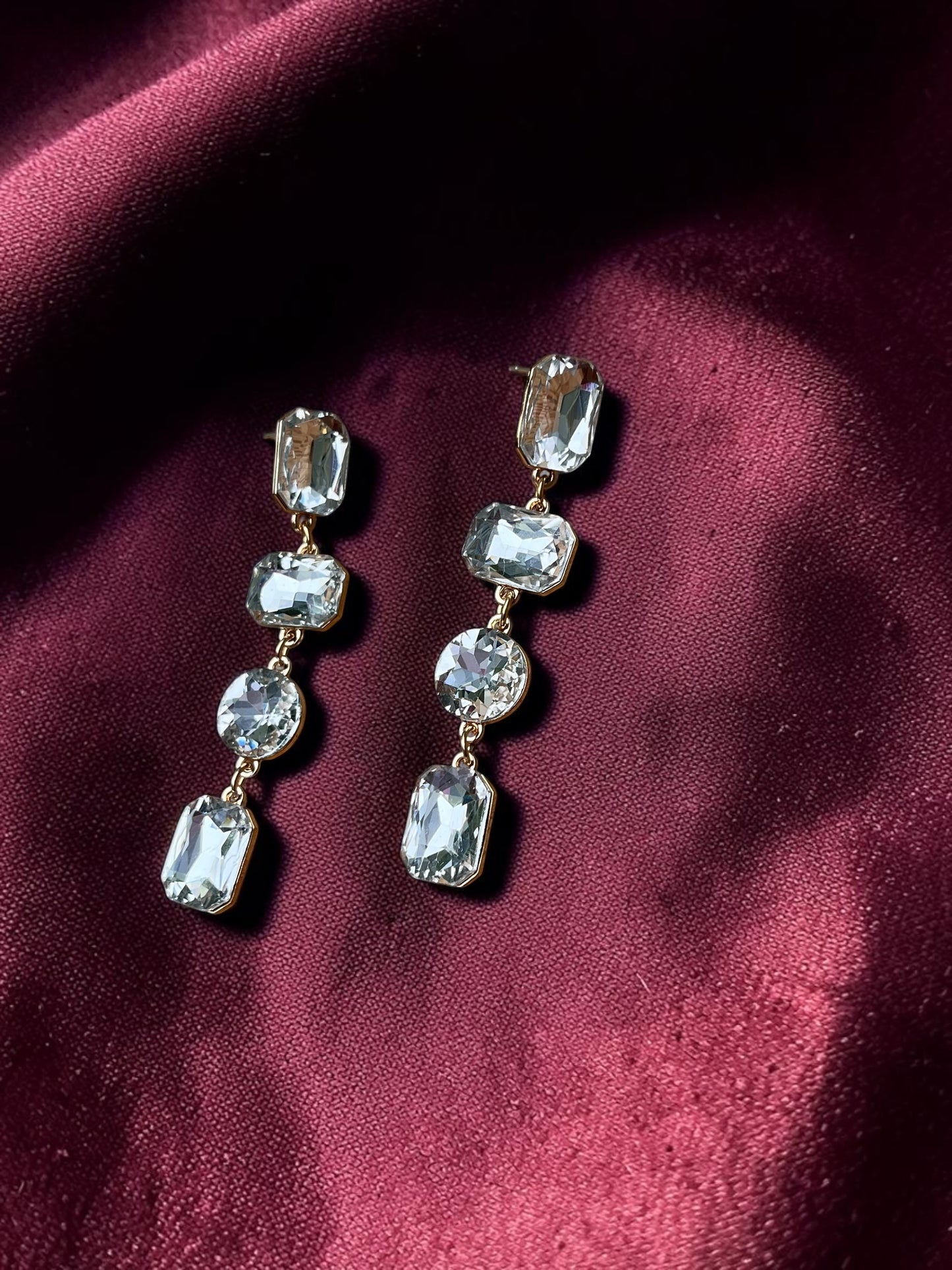 Modern Crystal Drop Earrings