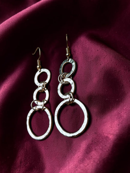 Golden Hoop Drop Earrings