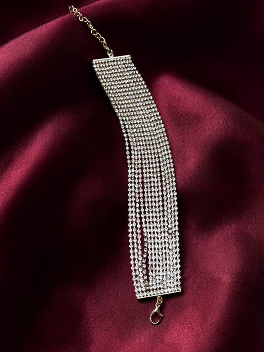Crystal Waterfall Statement Bracelet