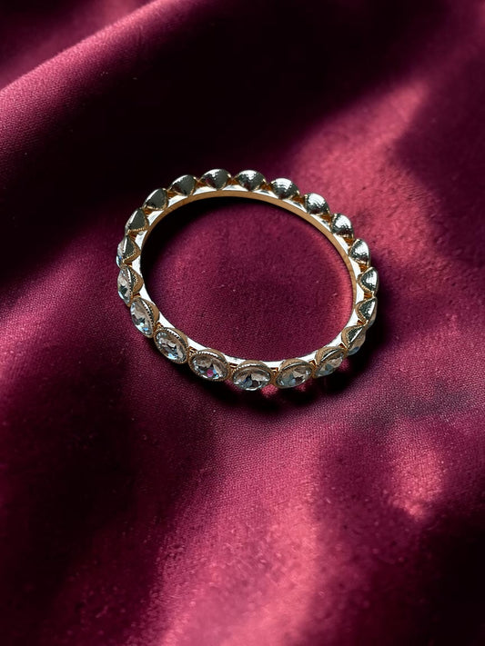 Radiance Crystal Bangle Bracelet | Gold Tone Statement Bracelet
