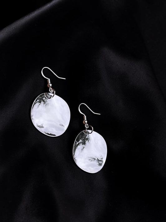 Minimalist Silver Disc Earrings | Lightweight Mirror Finish Dangle Earrings | Modern Everyday Jewelry | Handmade Silver Earrings | Gift for Her