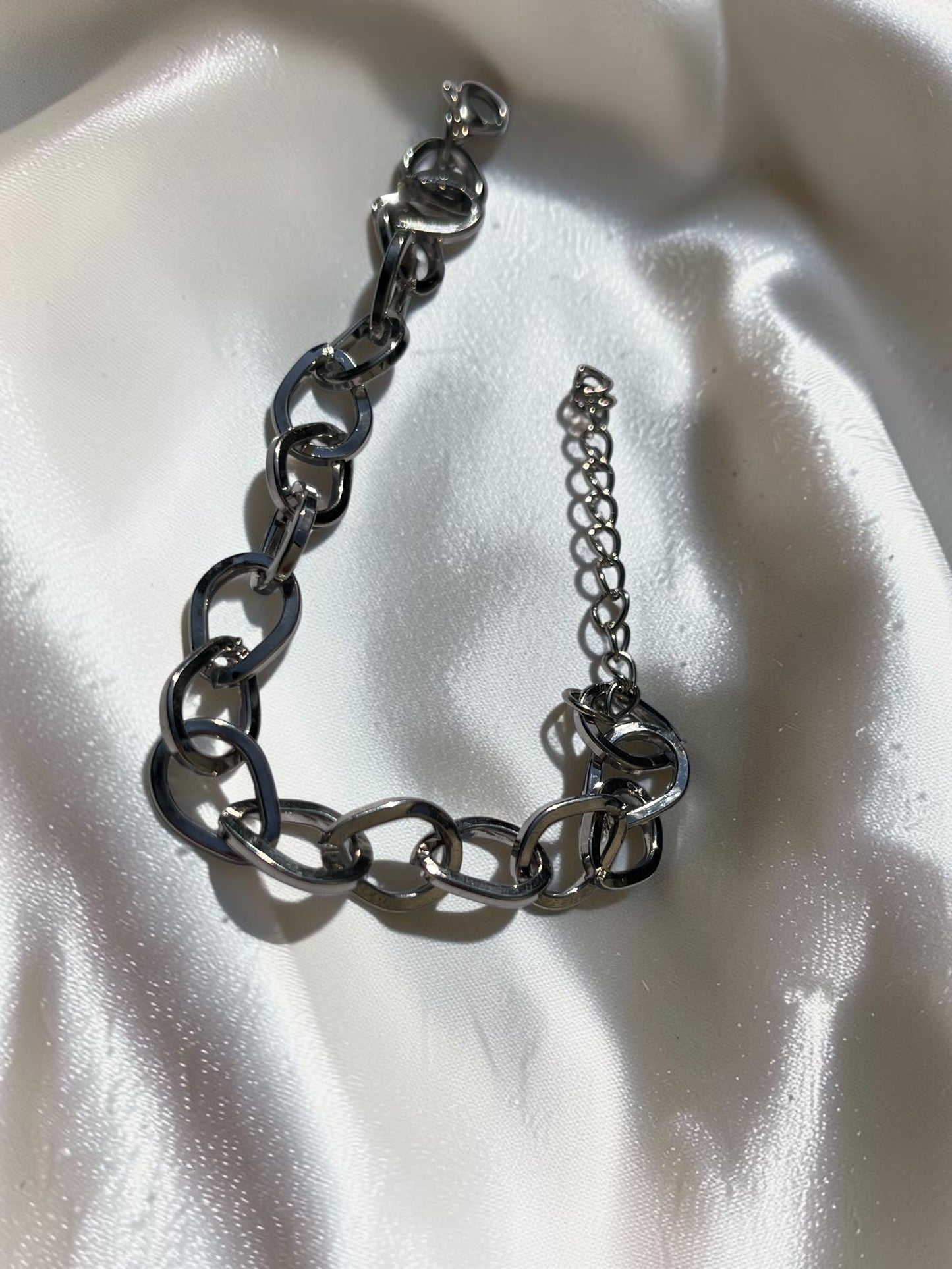 Chunky Silver Oval Link Bracelet