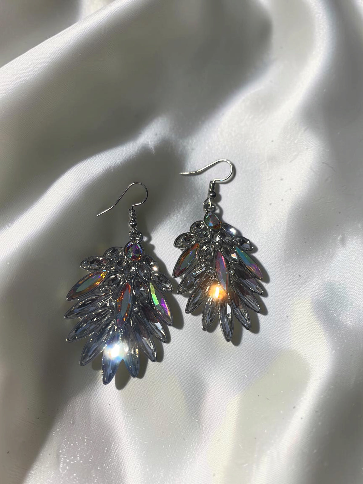 Iridescent Crystal Statement Earrings