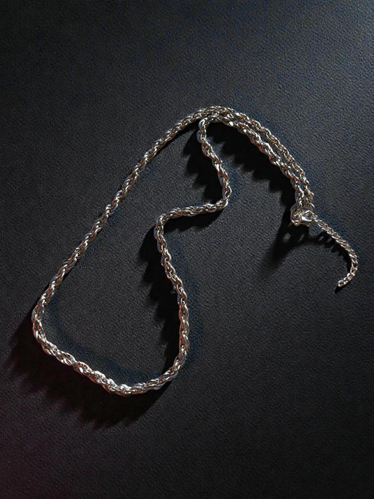 Minimalist Silver Chain Necklace | Sleek Rope Chain Statement Necklace | Layering Chain Jewelry | Unisex Modern Necklace | Everyday