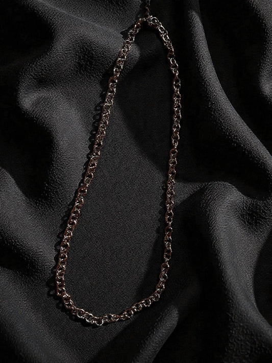 Gunmetal Chain Necklace for Men, Black Link Chain Necklace, Dark Silver Mens Jewelry, Minimalist Statement Necklace Gift for Him