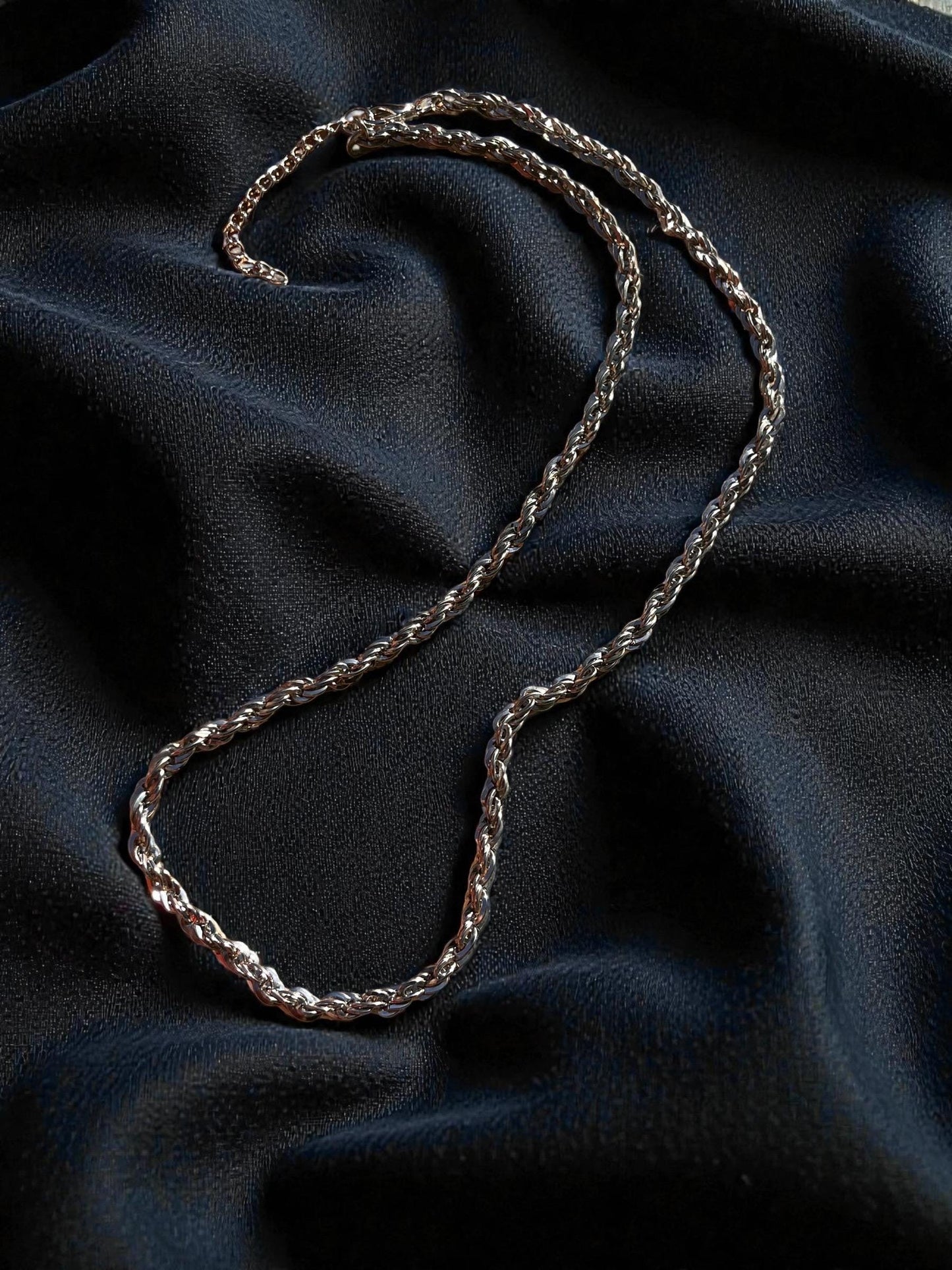 Minimalist Silver Chain Necklace | Sleek Rope Chain Statement Necklace | Layering Chain Jewelry | Unisex Modern Necklace | Everyday