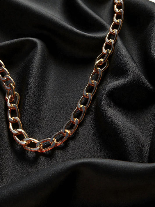 Thick Gold Chain Necklace for Men, Bold Gold Link Chain, Statement Gold Plated Necklace, Chunky Mens Chain Jewelry Gift for Him