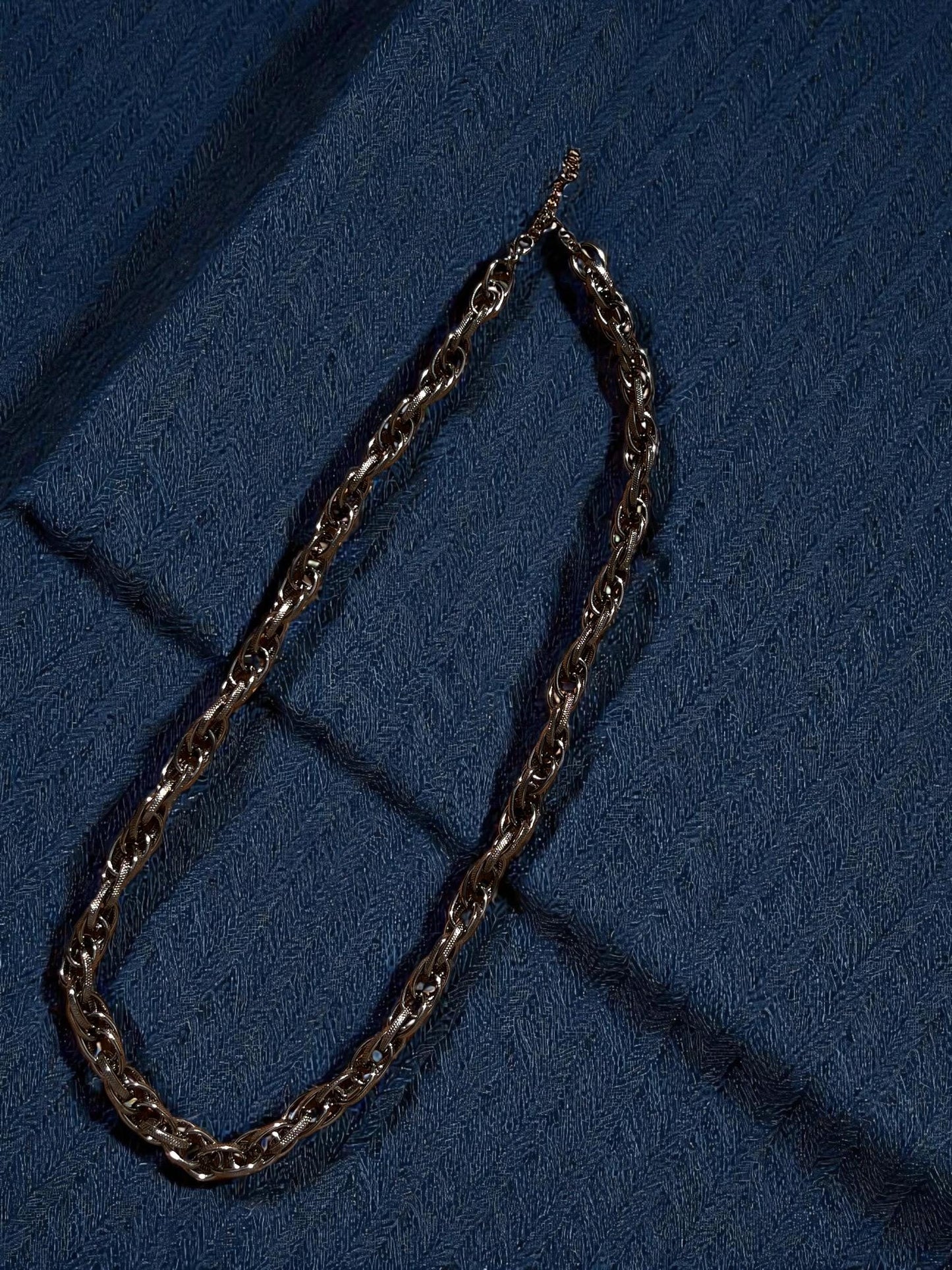 Gunmetal Statement Chain Necklace | Chunky Textured Link Necklace | Modern Minimalist Jewelry | Dark Silver Chain | Everyday Luxe Necklace