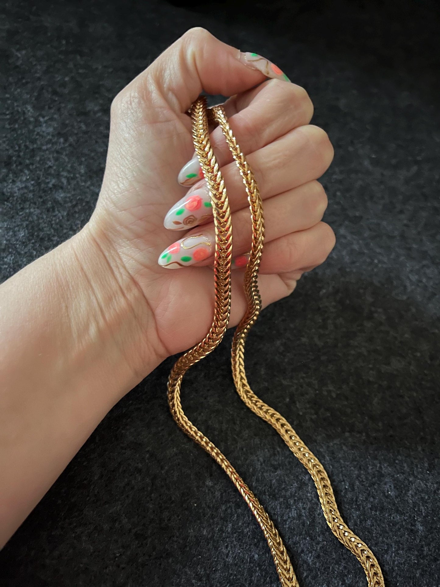 Gold Herringbone Chain Necklace for Men, Thick Gold Flat Chain, Statement Gold Plated Necklace, Luxury Mens Chain Gift for Him