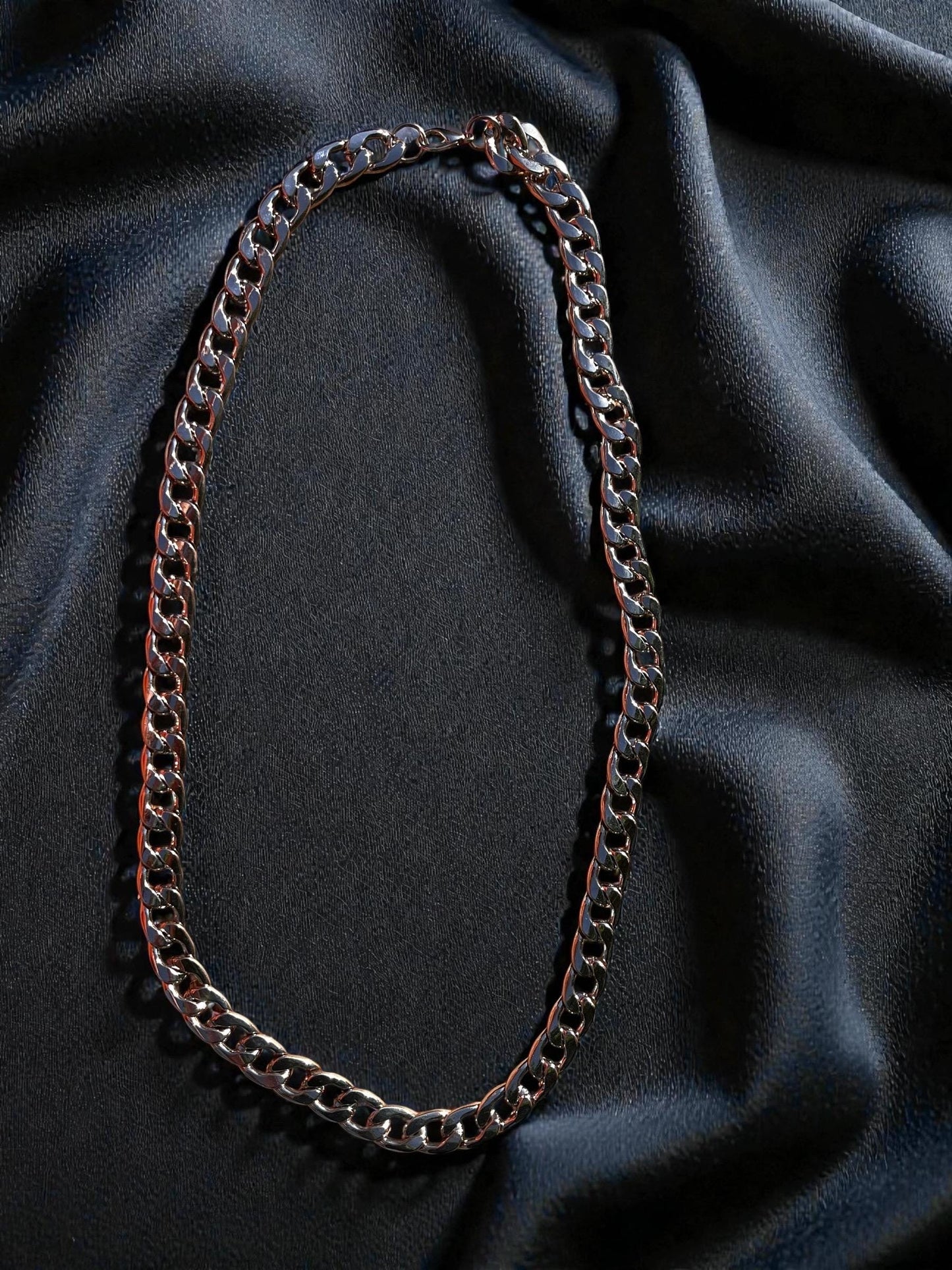 Silver Large Curb Chain Necklace | Chunky Silver Link Necklace | Unisex Statement Chain | Layering Necklace | Modern Cuban Style Jewelry
