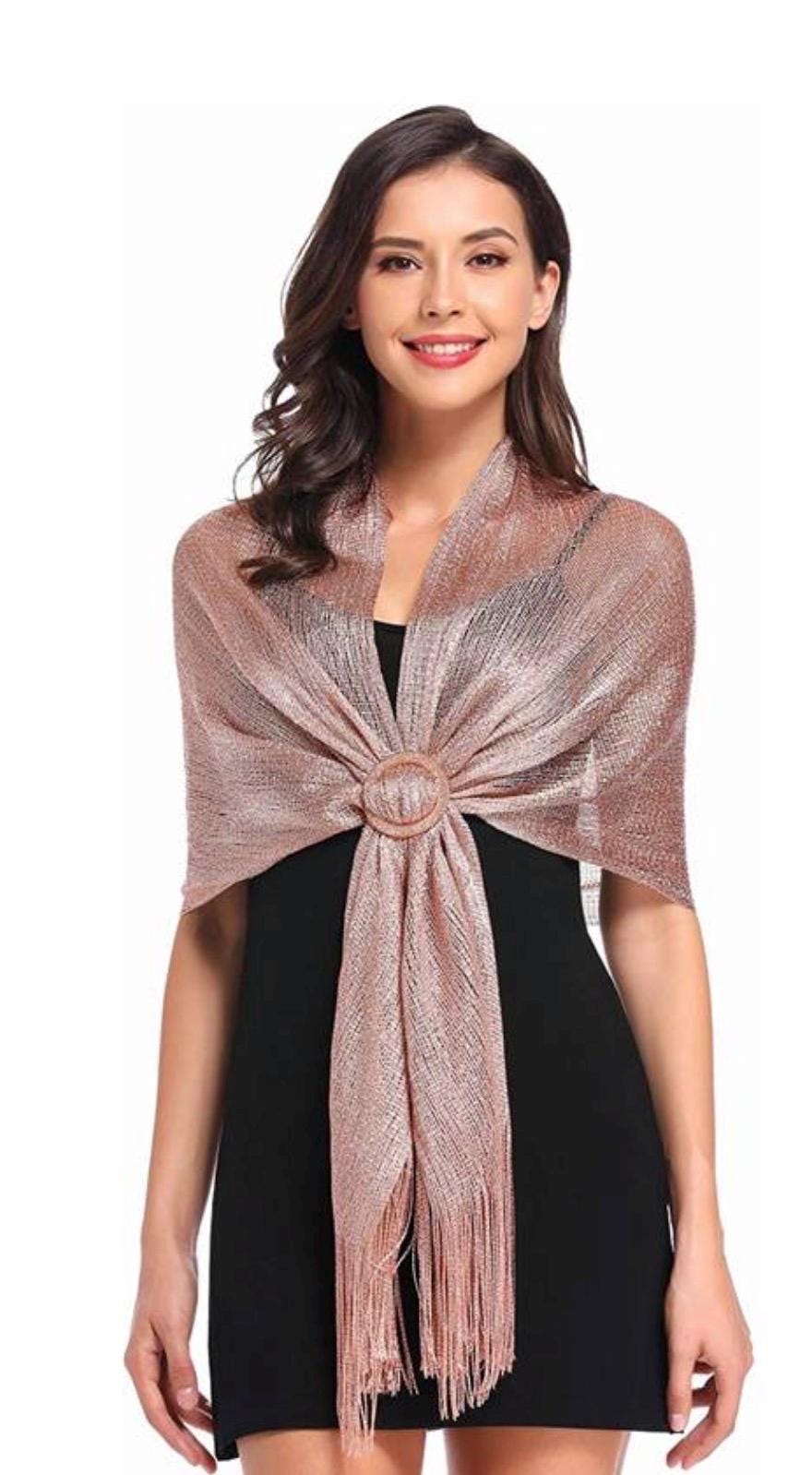 Lightweight Metallic Fishnet Scarf/Shawl