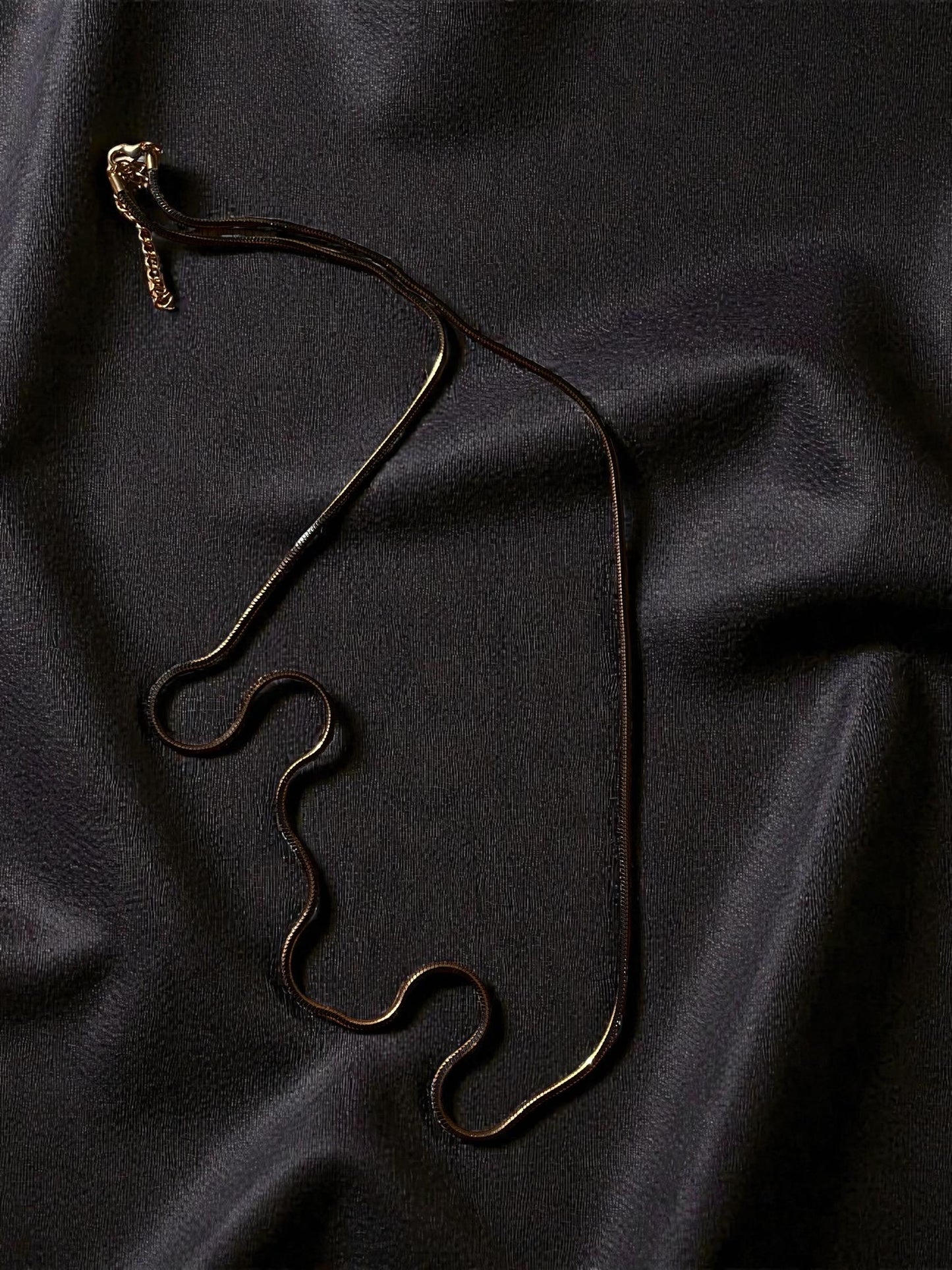 Gold Snake Chain Necklace | Minimalist Gold Layering Necklace | Sleek Flat Chain Jewelry | Dainty Everyday Necklace | Modern Gold Jewelry