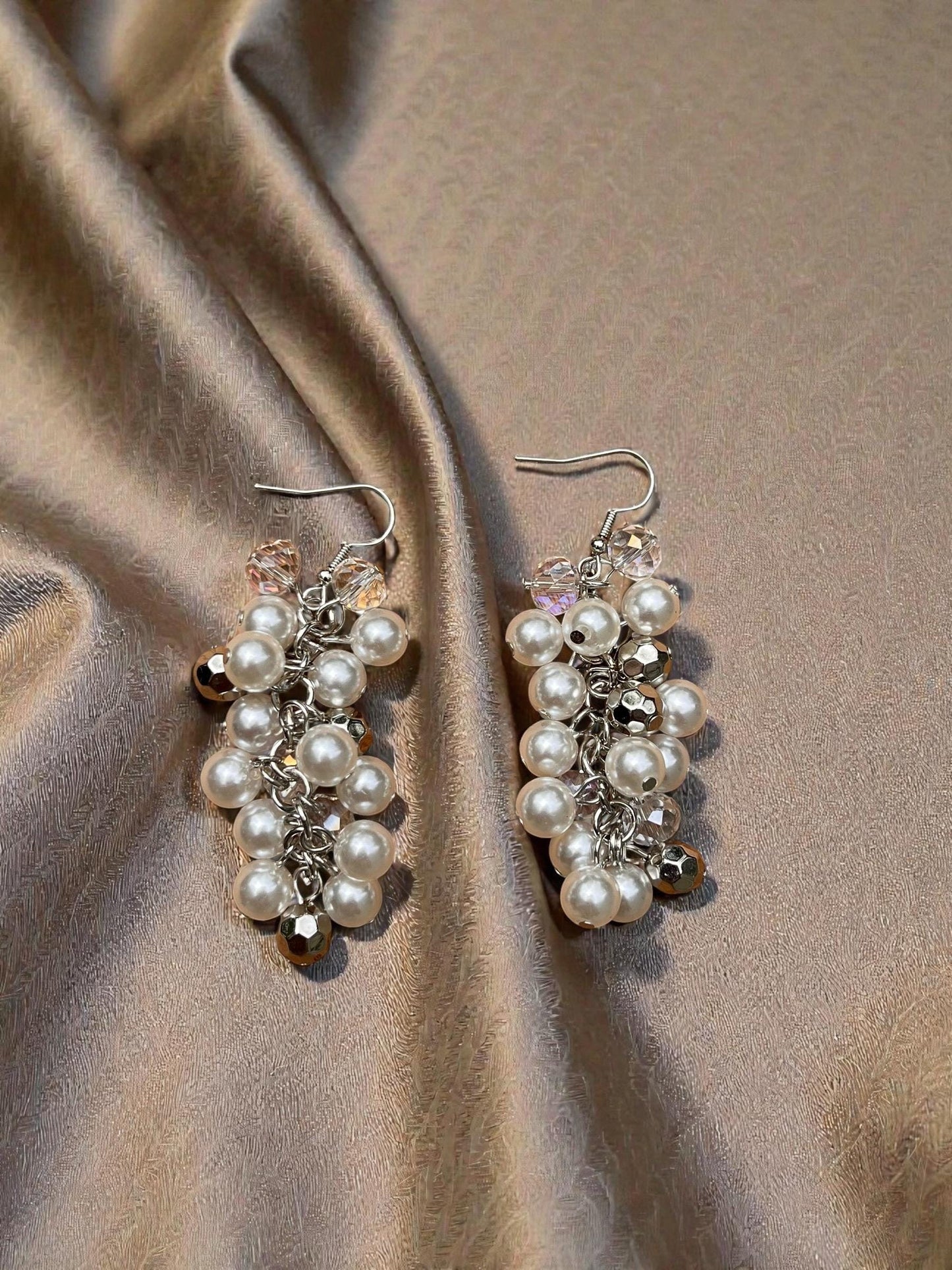 Crystal Pearl Statement Earrings | Elegant Bridal Wedding Jewelry