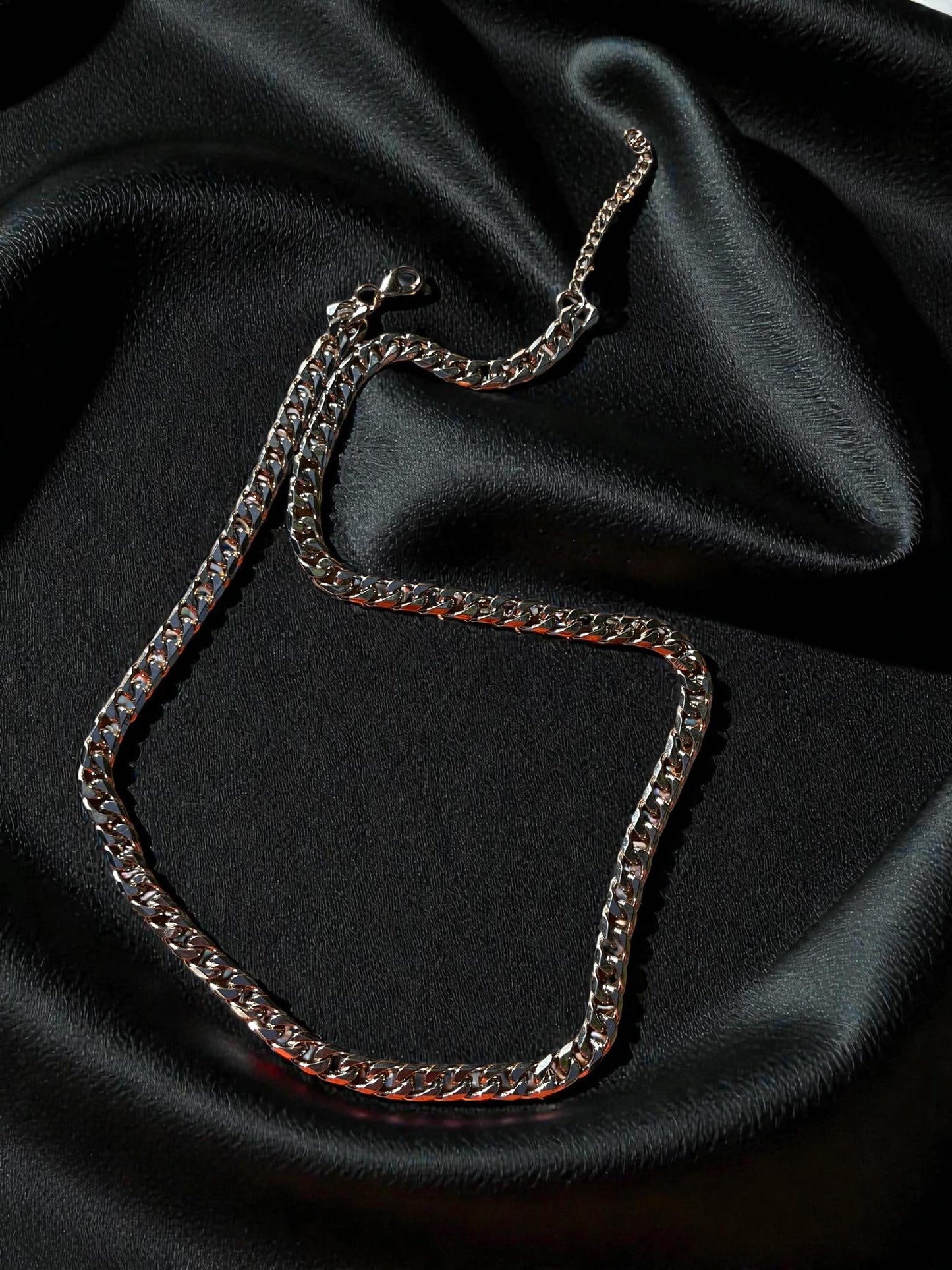 Silver Curb Chain Necklace | Chunky Silver Link Necklace | Unisex Statement Chain | Layering Necklace | Modern Cuban Style Jewelry