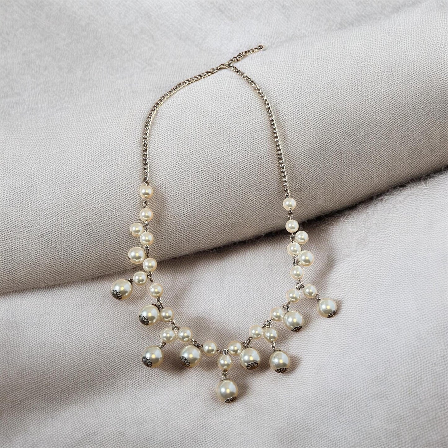 Crystal Pearl Statement Necklace | Bridal Wedding Jewelry, Classic Beaded Elegance
