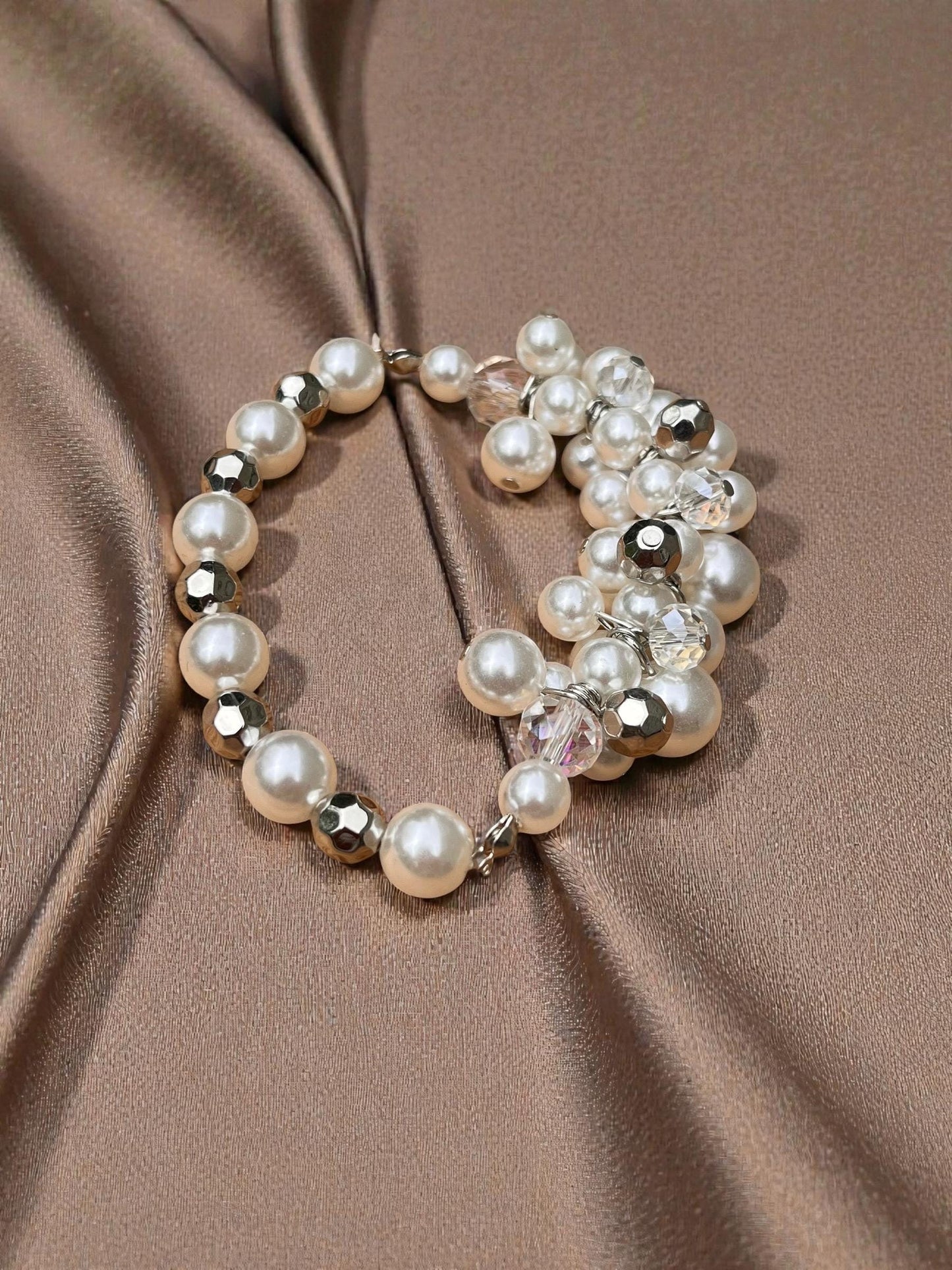 Crystal Pearl Bracelet | Elegant Bridal Wedding Jewelry, Classic Beaded Style