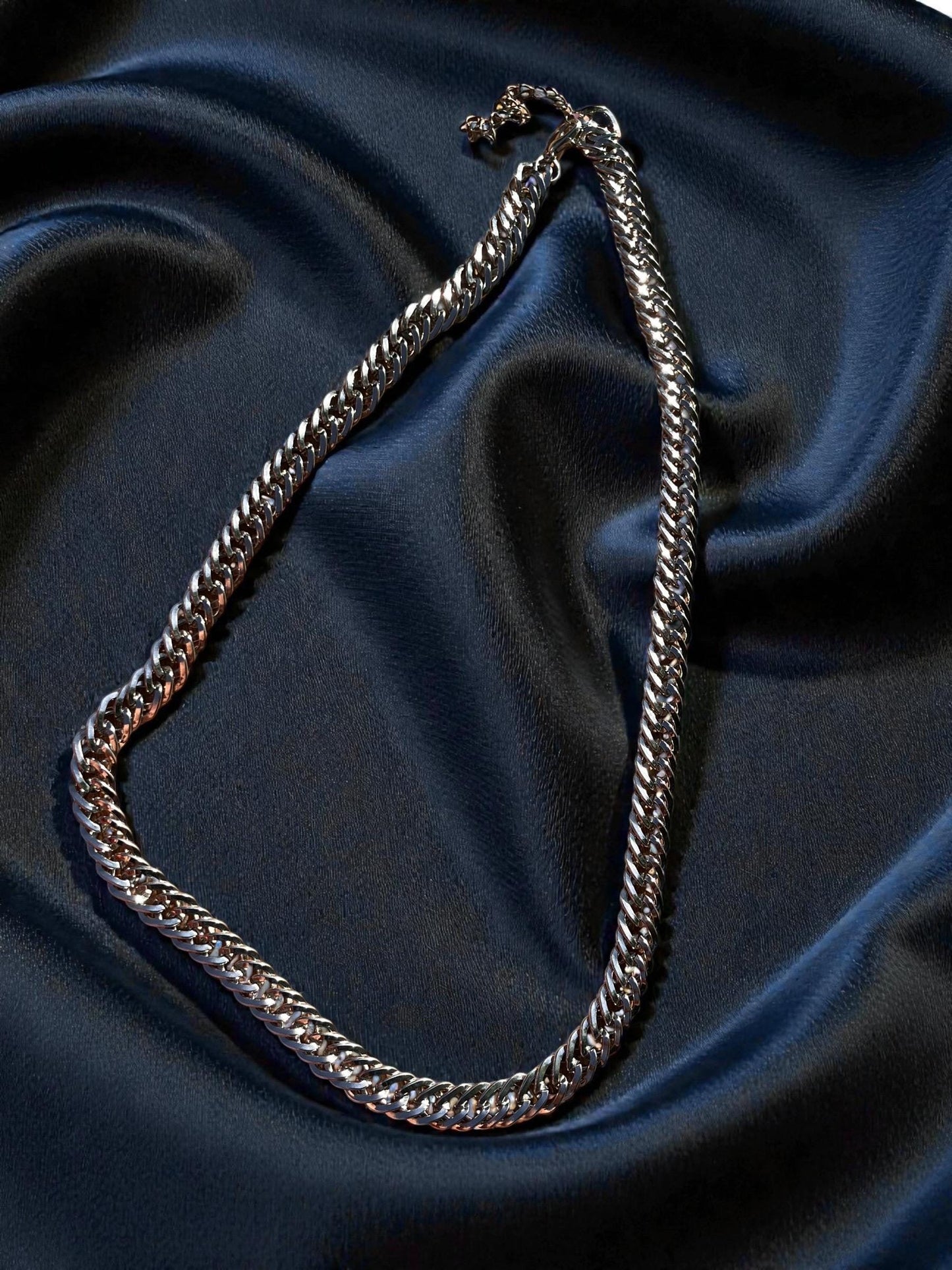Silver Cuban Link Chain Necklace | Chunky Silver Statement Necklace | Unisex Curb Chain Jewelry | Modern Layering Necklace | Everyday