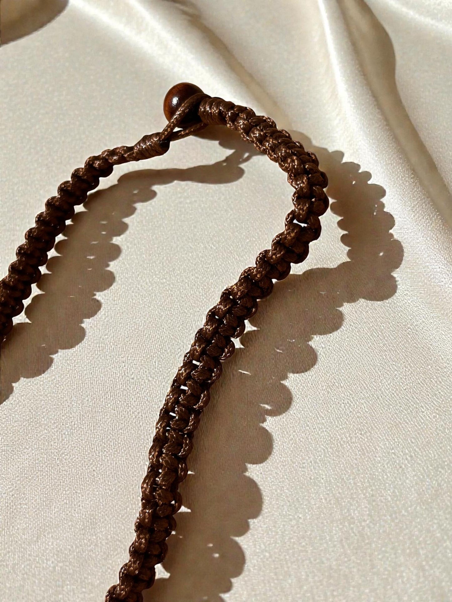 Geometric Wood Bead Necklace | Minimalist Boho Cord Necklace | Adjustable Sliding Knot Necklace | Natural Wood Statement Jewelry