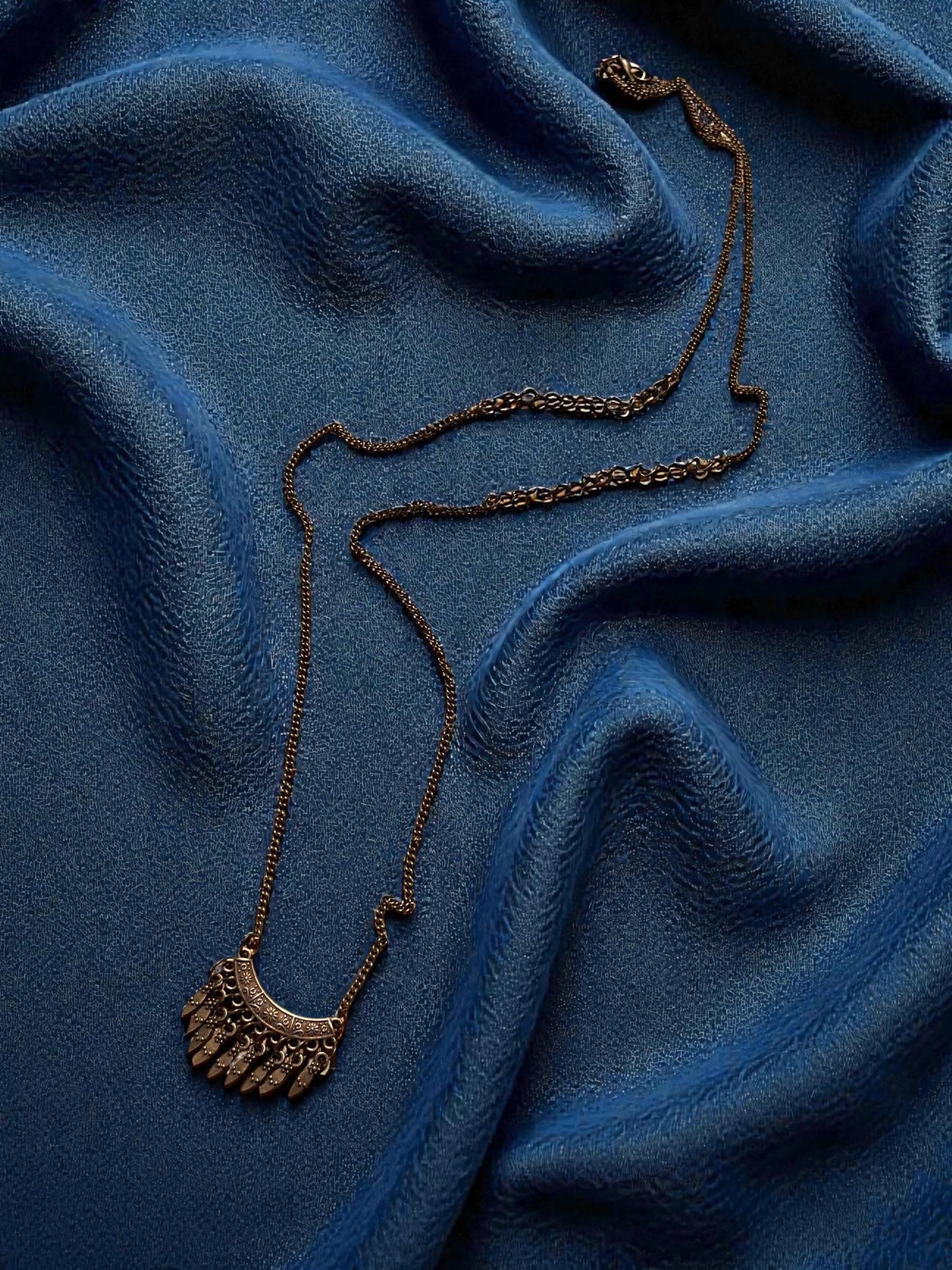 Boho Statement Necklace | Antique Gold Tribal Necklace | Festival Jewelry | Vintage Inspired Pendant Necklace | Bohemian Layering Jewelry