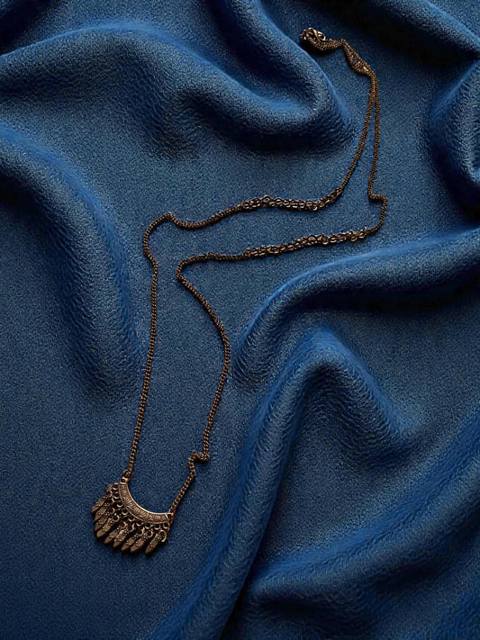 Boho Statement Necklace | Antique Gold Tribal Necklace | Festival Jewelry | Vintage Inspired Pendant Necklace | Bohemian Layering Jewelry