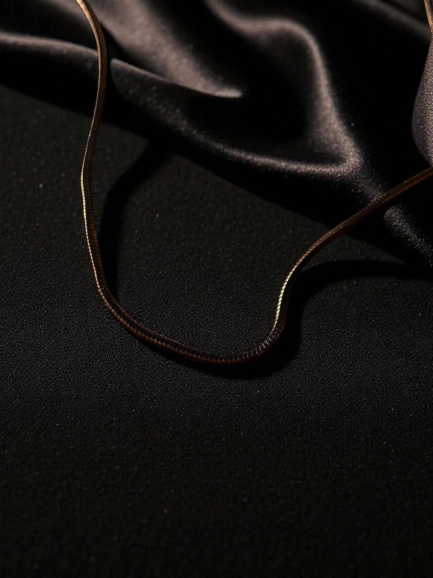 Gold Snake Chain Necklace | Minimalist Gold Layering Necklace | Sleek Flat Chain Jewelry | Dainty Everyday Necklace | Modern Gold Jewelry
