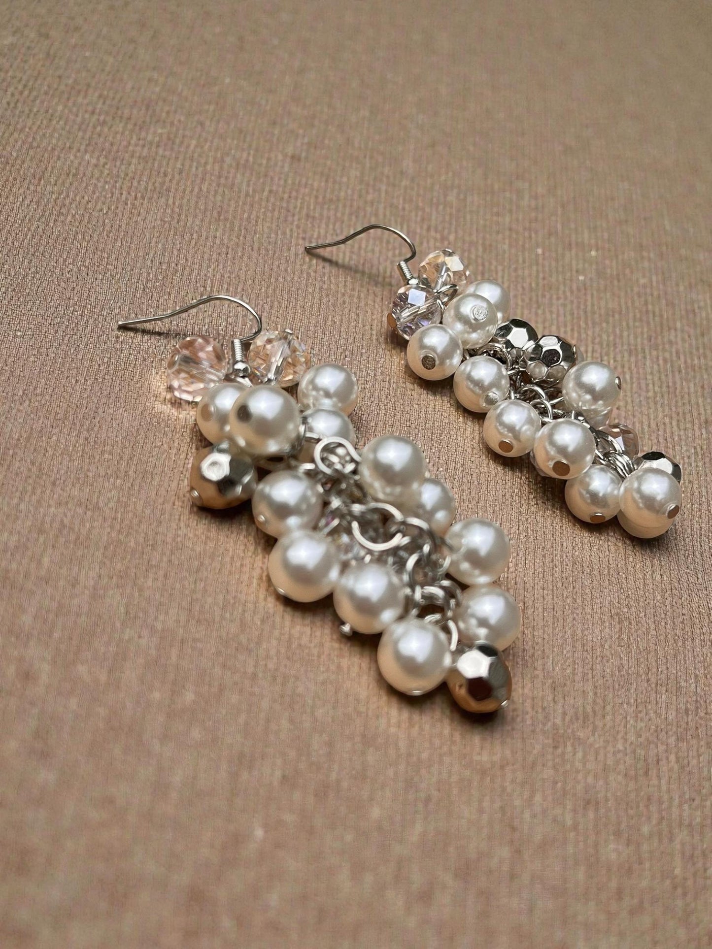 Crystal Pearl Statement Earrings | Elegant Bridal Wedding Jewelry