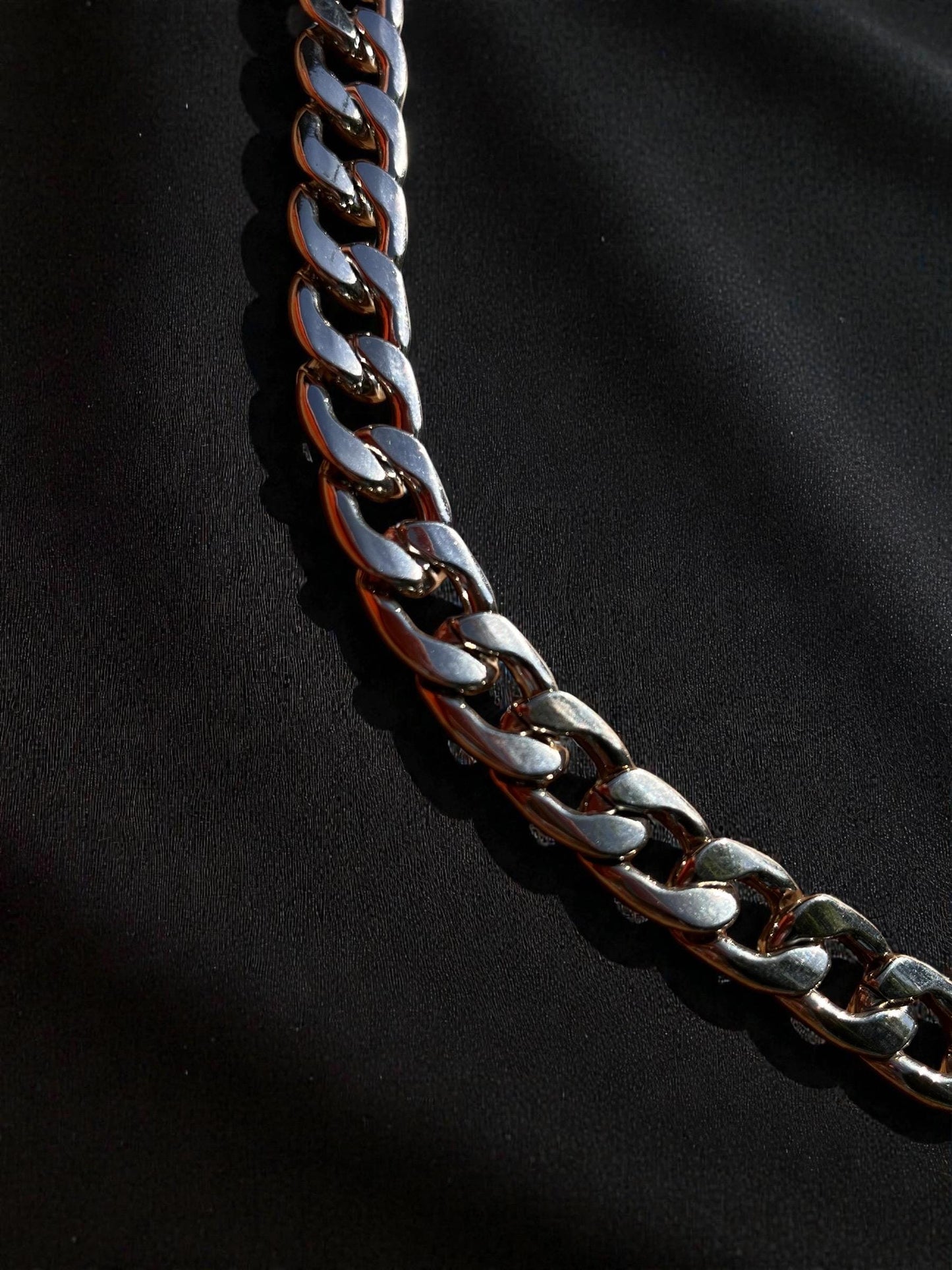 Silver Large Curb Chain Necklace | Chunky Silver Link Necklace | Unisex Statement Chain | Layering Necklace | Modern Cuban Style Jewelry