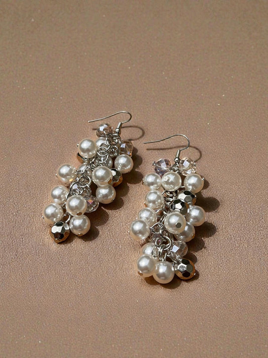 Crystal Pearl Statement Earrings | Elegant Bridal Wedding Jewelry