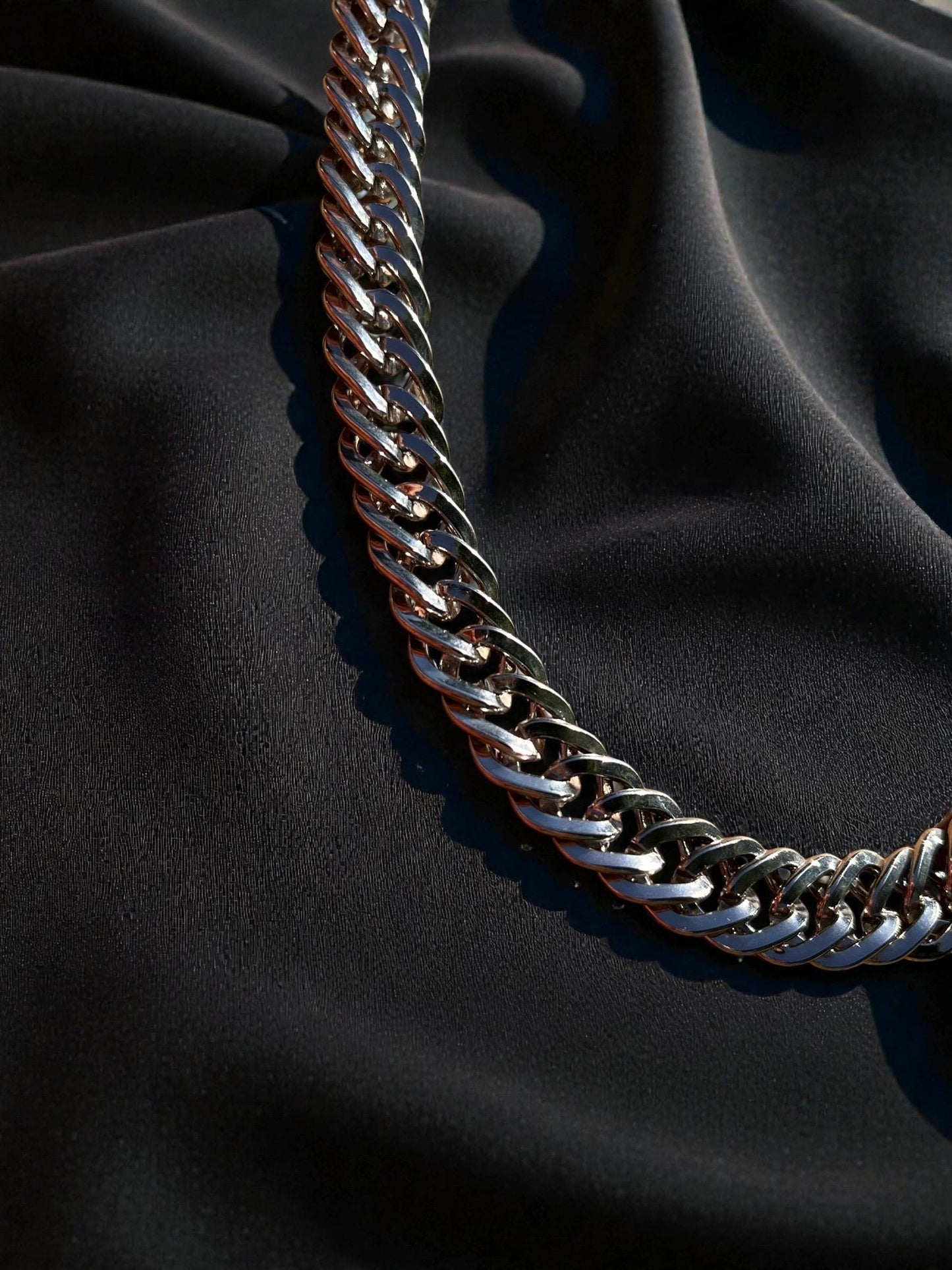 Silver Cuban Link Chain Necklace | Chunky Silver Statement Necklace | Unisex Curb Chain Jewelry | Modern Layering Necklace | Everyday
