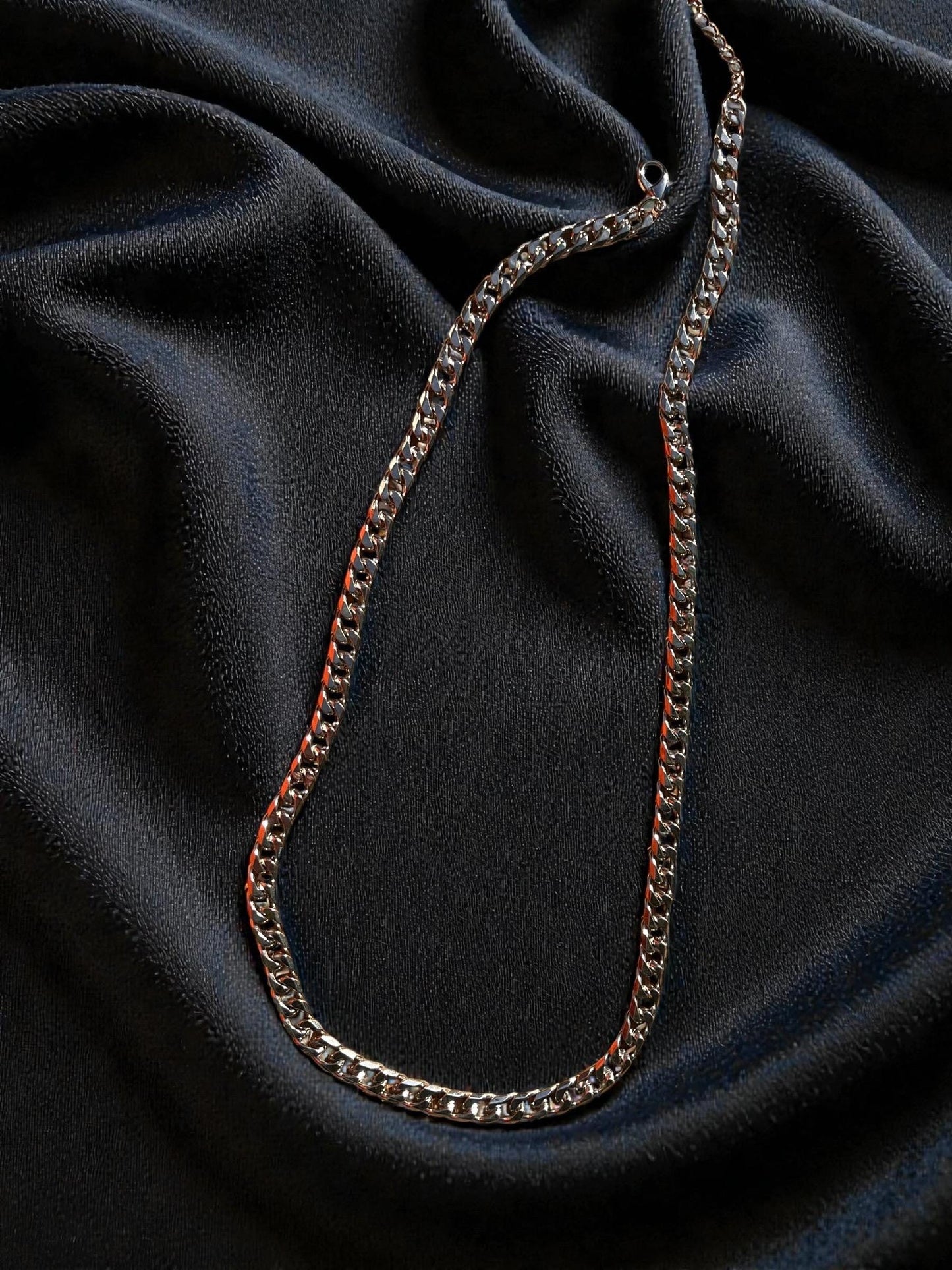 Silver Curb Chain Necklace | Chunky Silver Link Necklace | Unisex Statement Chain | Layering Necklace | Modern Cuban Style Jewelry