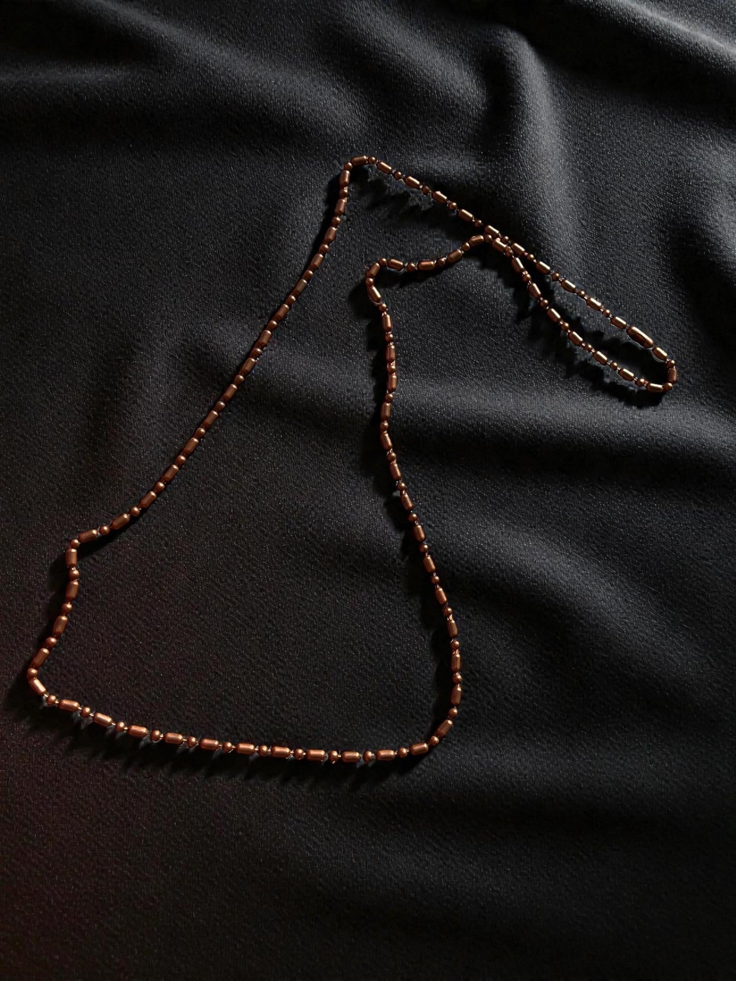 Minimalist Copper Beaded Necklace – Chain, Unisex Everyday Jewelry