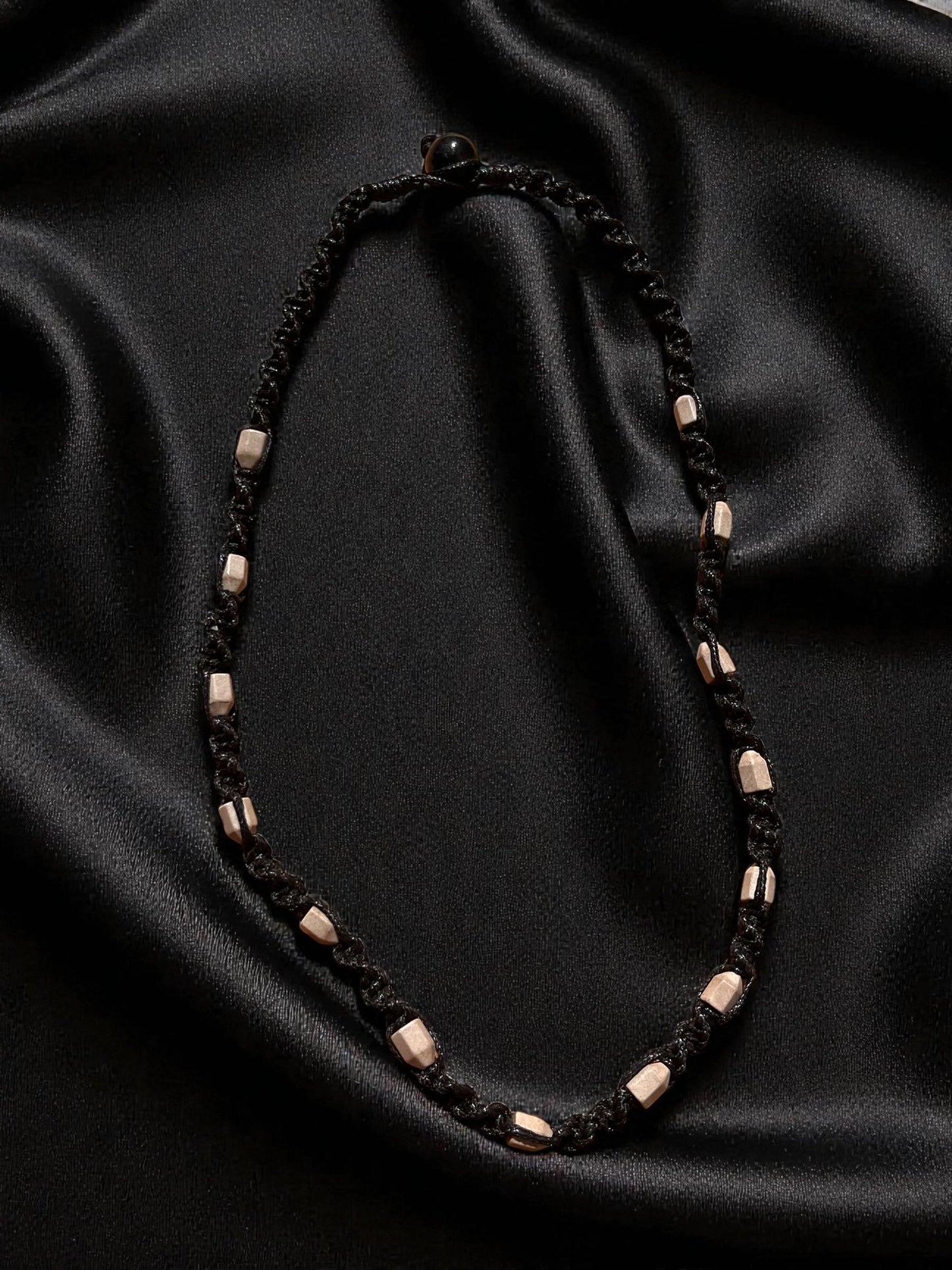Men’s Beaded Necklace | Black Silver Bead Necklace | Minimalist Men’s Jewelry | Modern Boho Necklace | Men’s Everyday Necklace