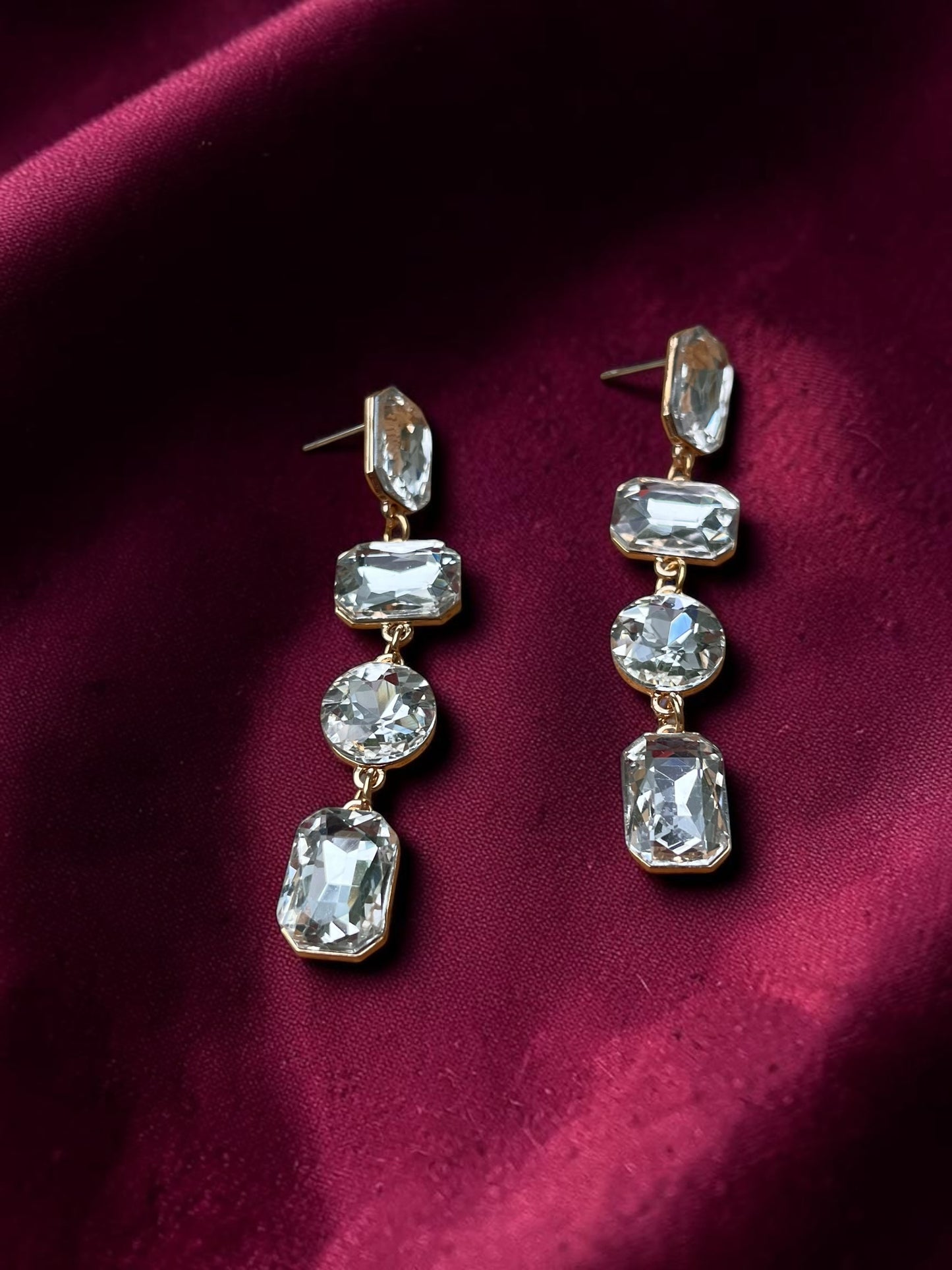 Modern Crystal Drop Earrings