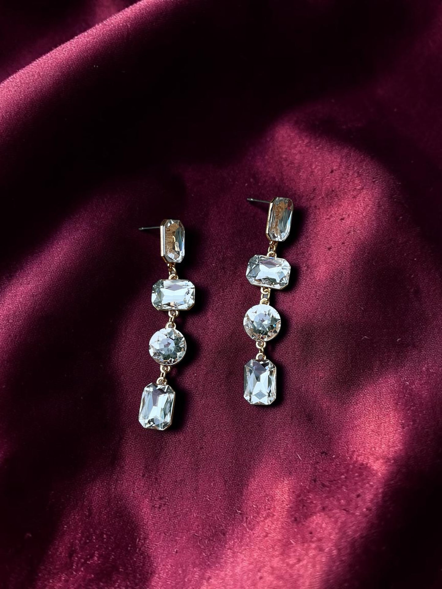Modern Crystal Drop Earrings