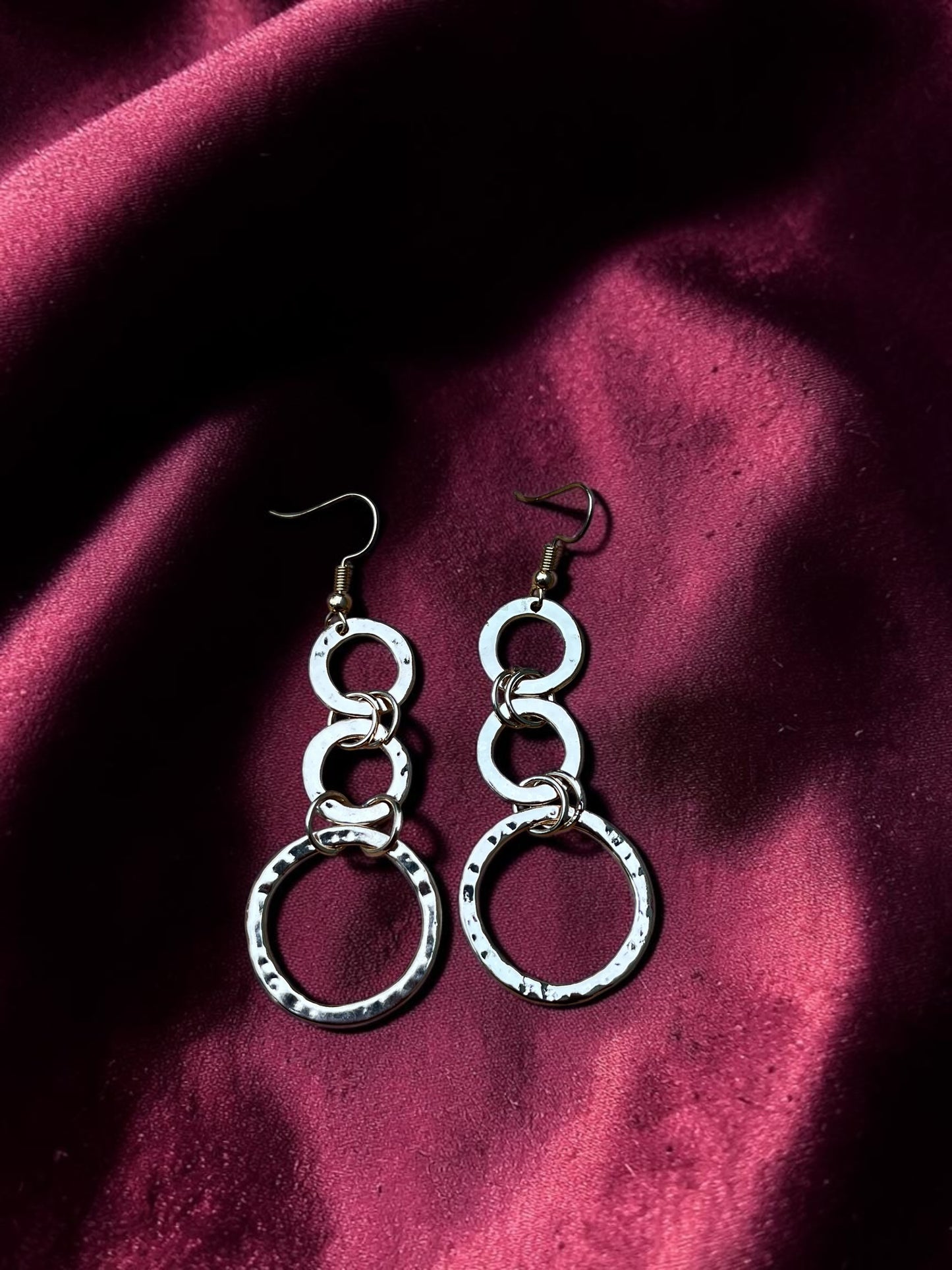 Golden Hoop Drop Earrings