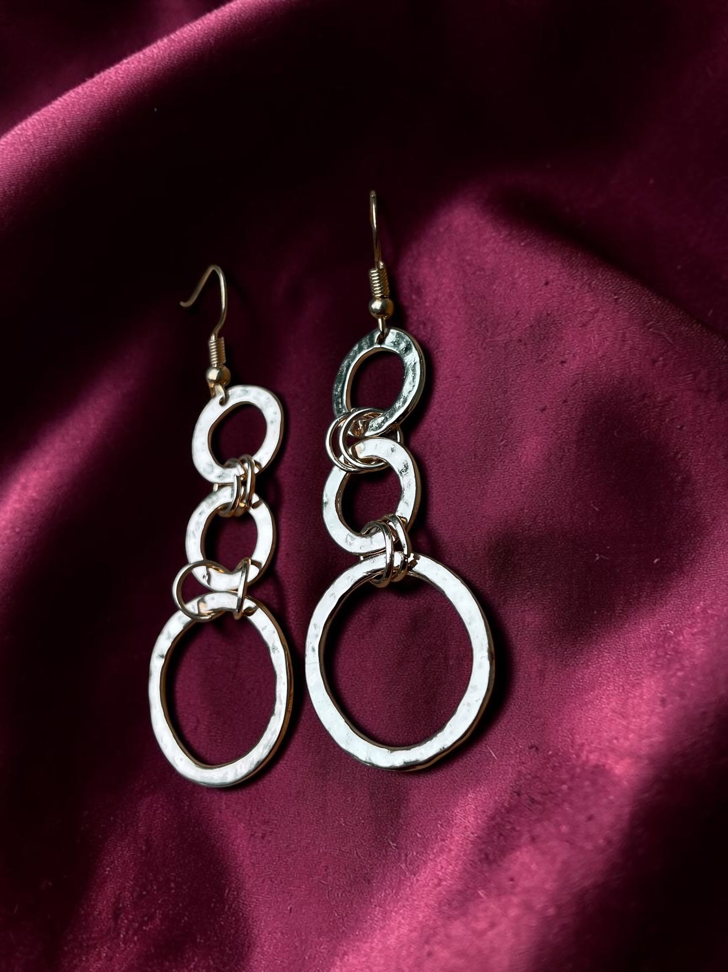 Golden Hoop Drop Earrings