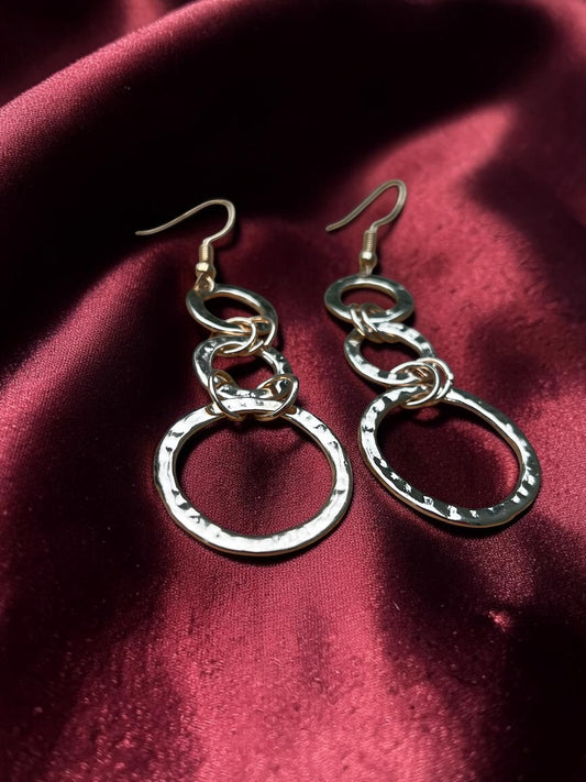Golden Hoop Drop Earrings