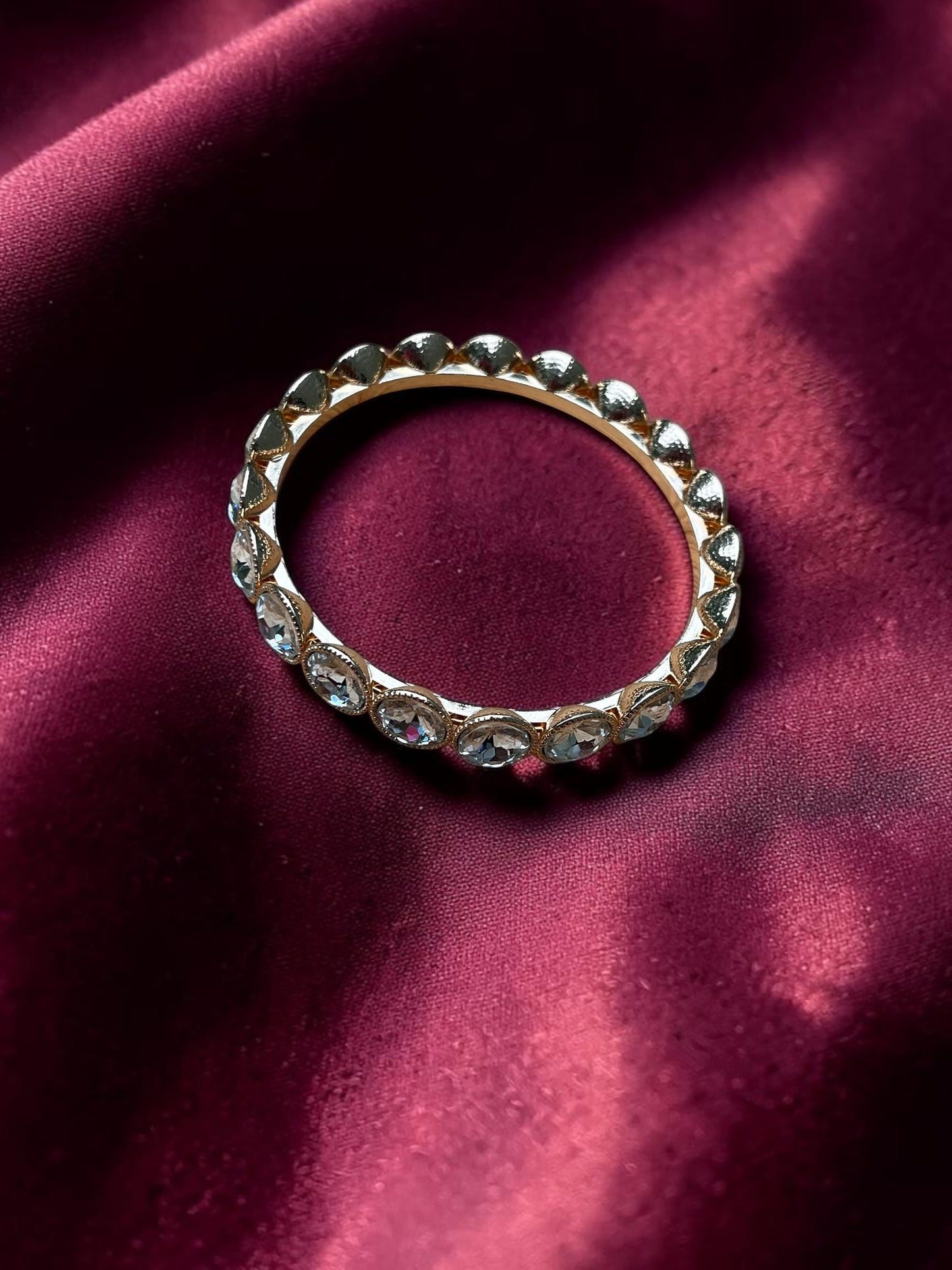 Radiance Crystal Bangle Bracelet | Gold Tone Statement Bracelet
