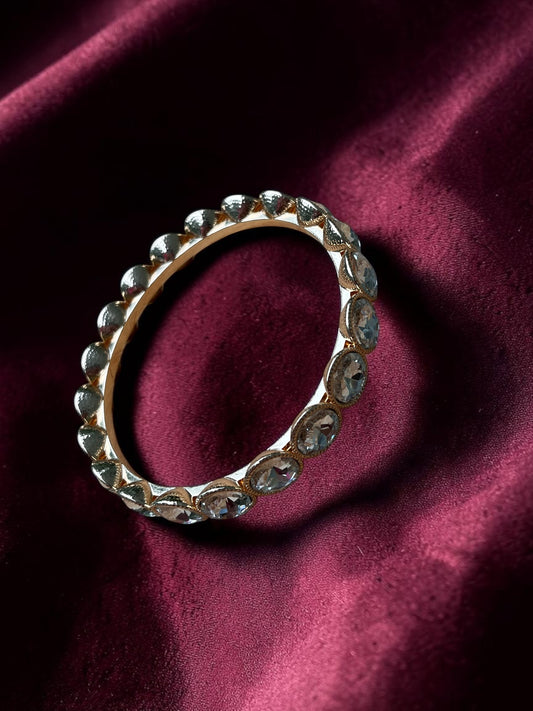 Radiance Crystal Bangle Bracelet | Gold Tone Statement Bracelet
