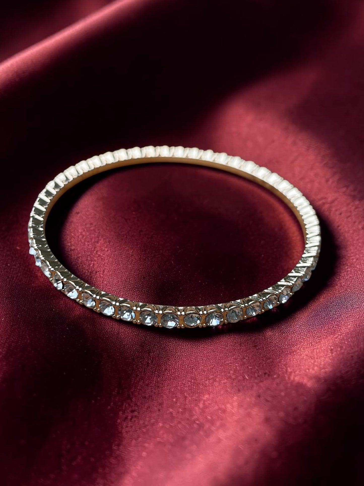 Crystal Spark Gold Bangle Bracelet
