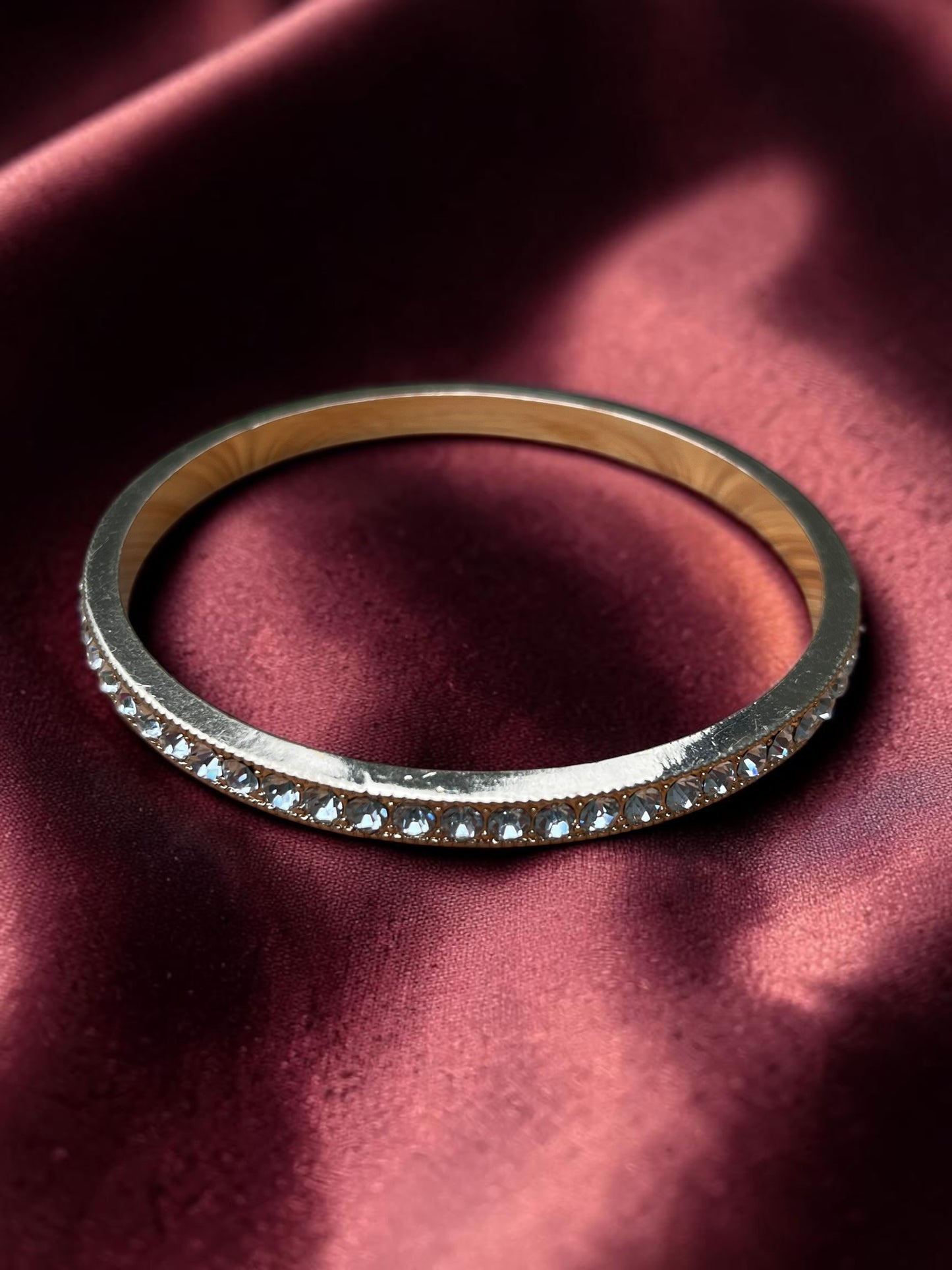 Crystal Spark Gold Bangle Bracelet