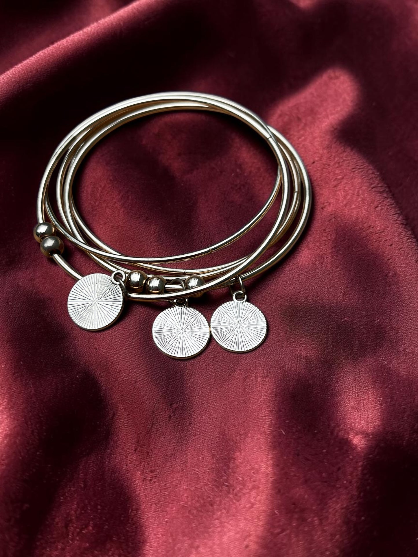 Celestial Charm Gold Bangle Bracelet Set