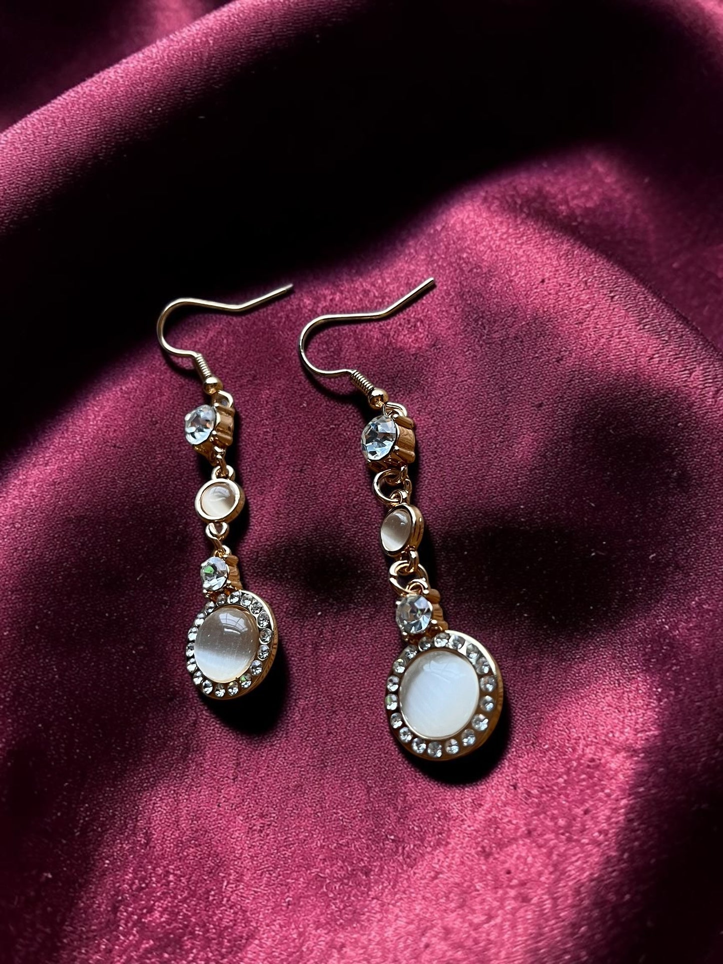 Champagne Crystal Statement Earrings| Gold Tone Rhinestone Earrings | Wedding Guest Jewelry | Elegant Evening Earrings