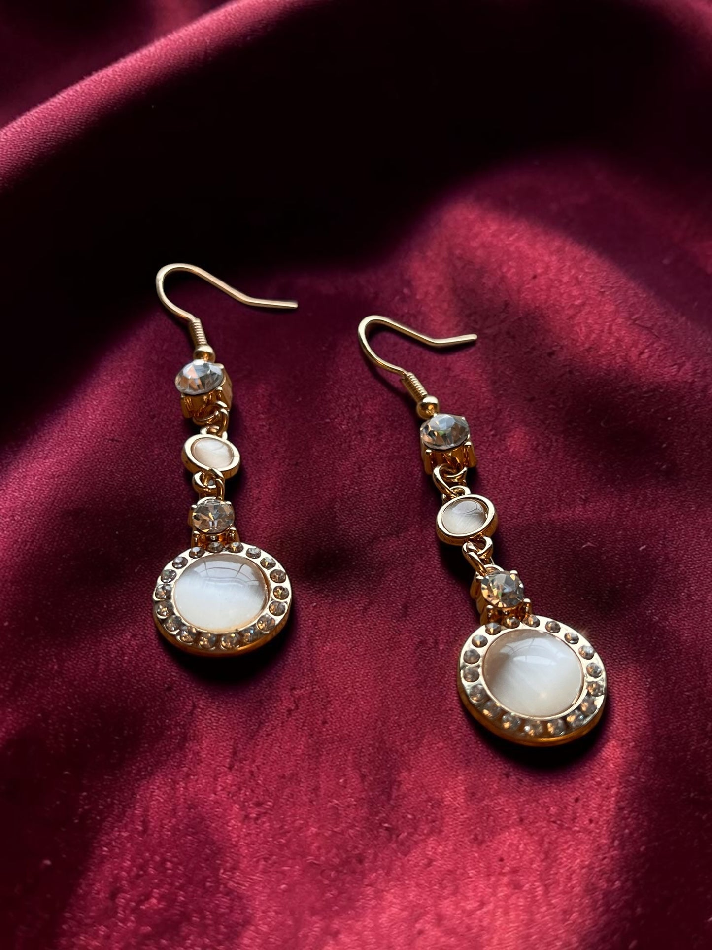 Champagne Crystal Statement Earrings| Gold Tone Rhinestone Earrings | Wedding Guest Jewelry | Elegant Evening Earrings