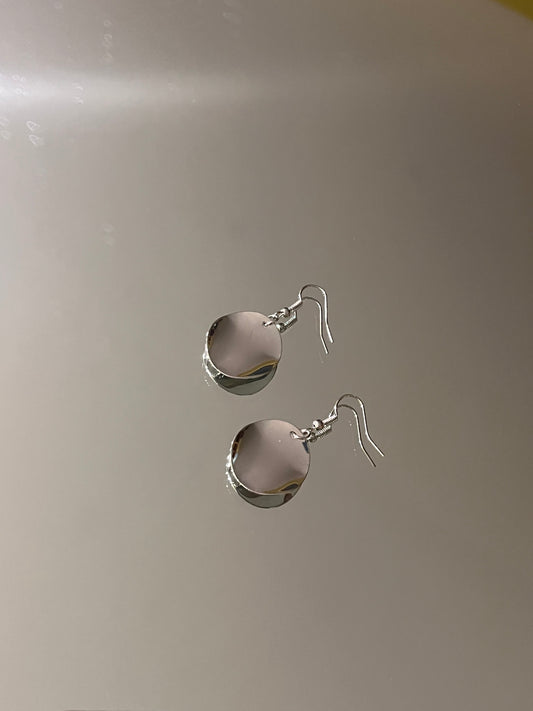Minimalist Silver Disc Earrings | Lightweight Mirror Finish Dangle Earrings | Modern Everyday Jewelry | Handmade Silver Earrings | Gift for Her