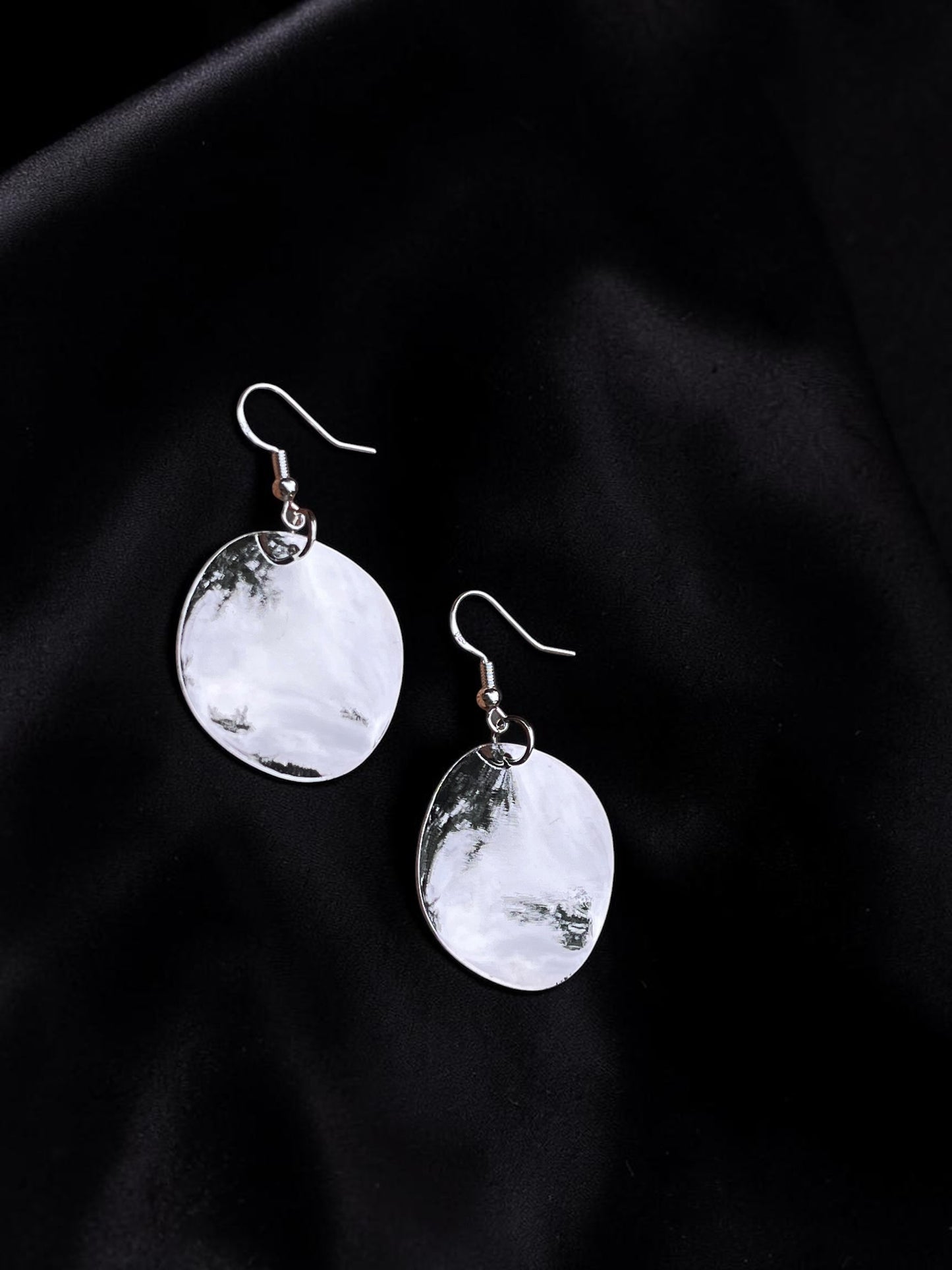 Minimalist Silver Disc Earrings | Lightweight Mirror Finish Dangle Earrings | Modern Everyday Jewelry | Handmade Silver Earrings | Gift for Her